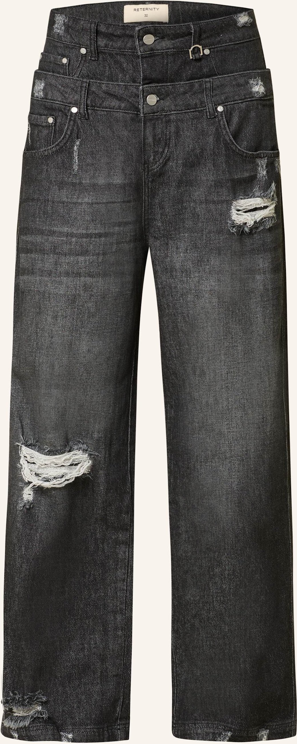 Reternity Destroyed Jeans Regular Fit schwarz