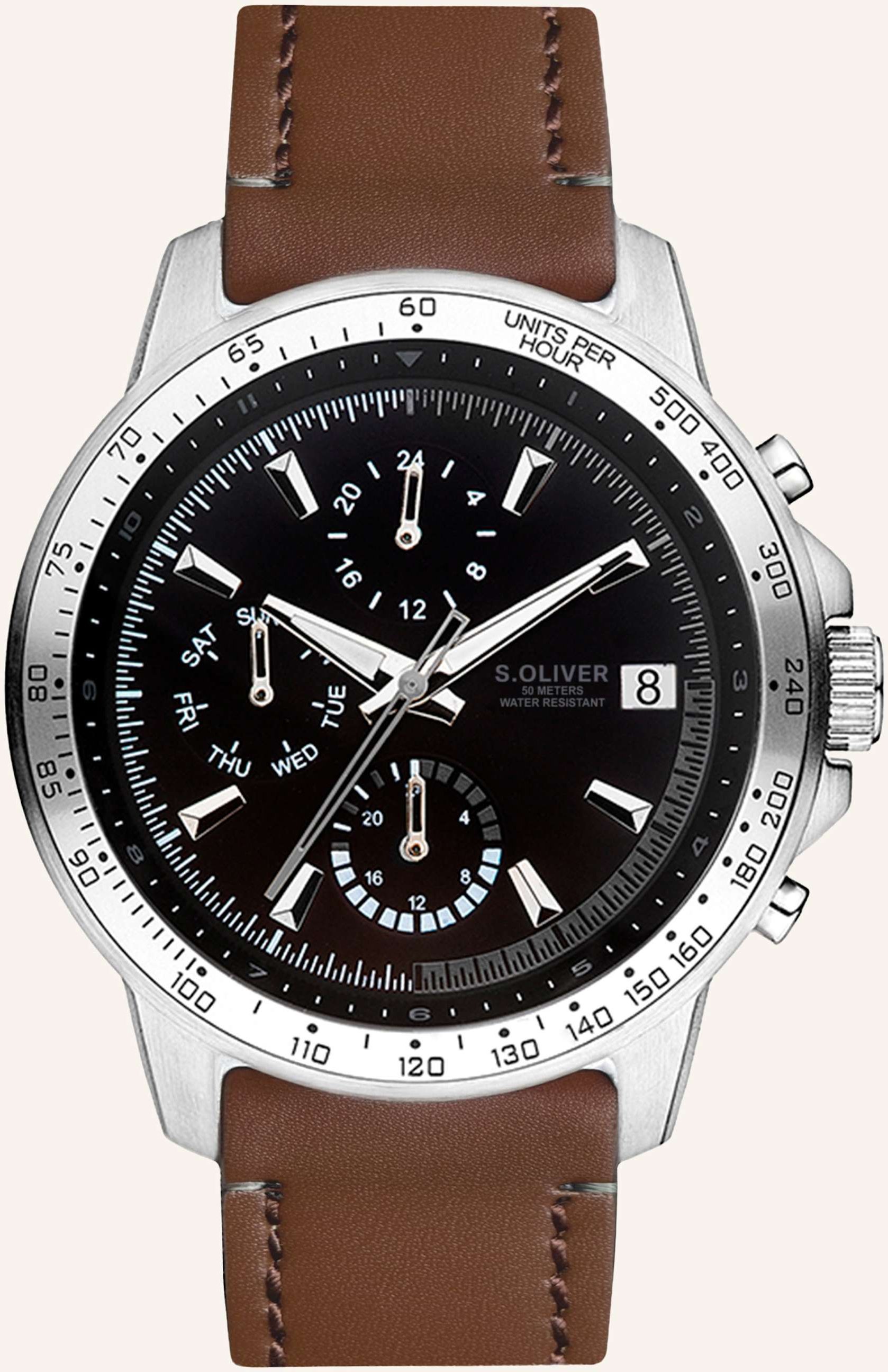 S.Oliver Armbanduhr Aus Kunstleder braun