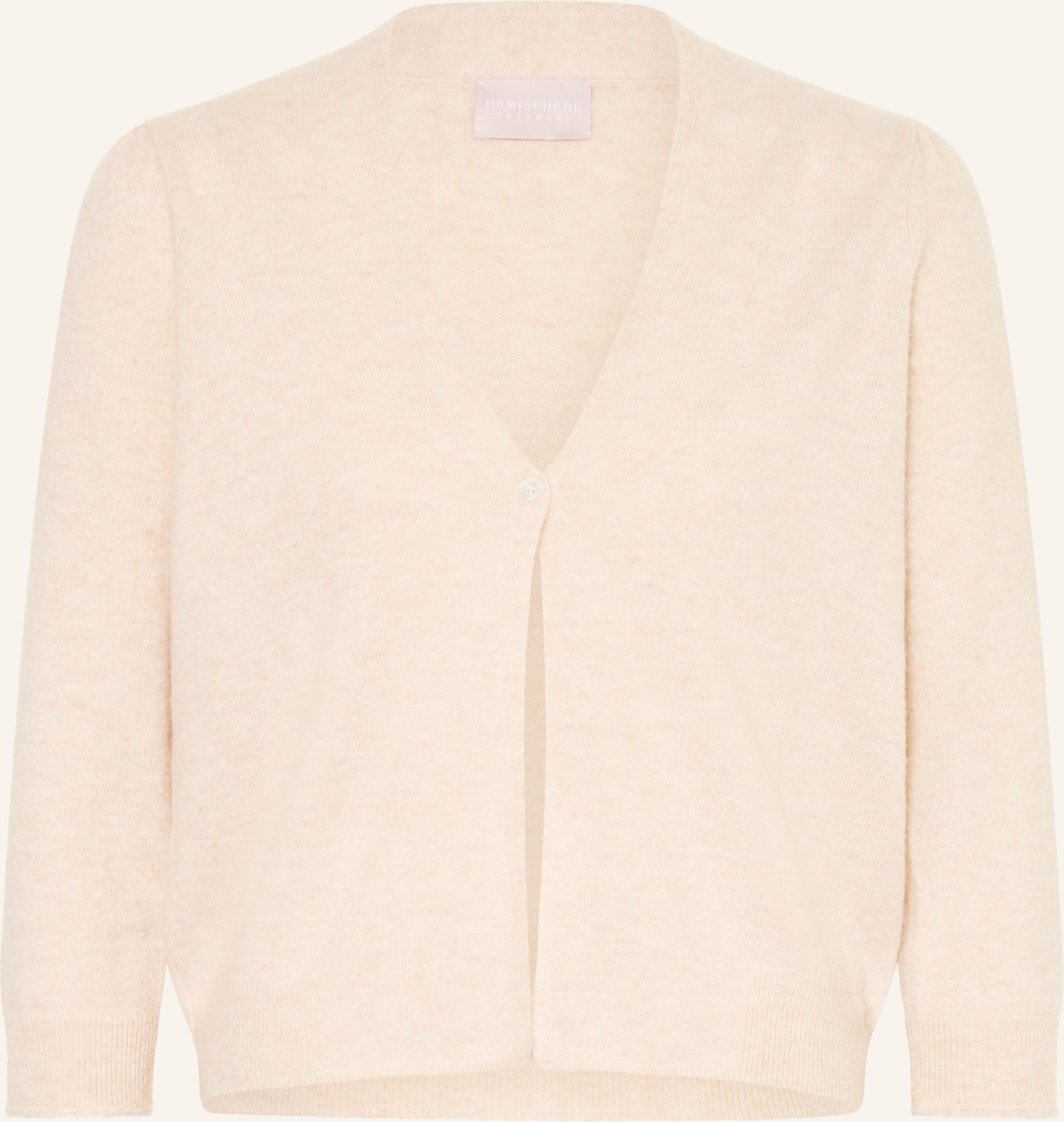 Hemisphere Strickjacke Aus Cashmere Mit 3/4-Arm beige