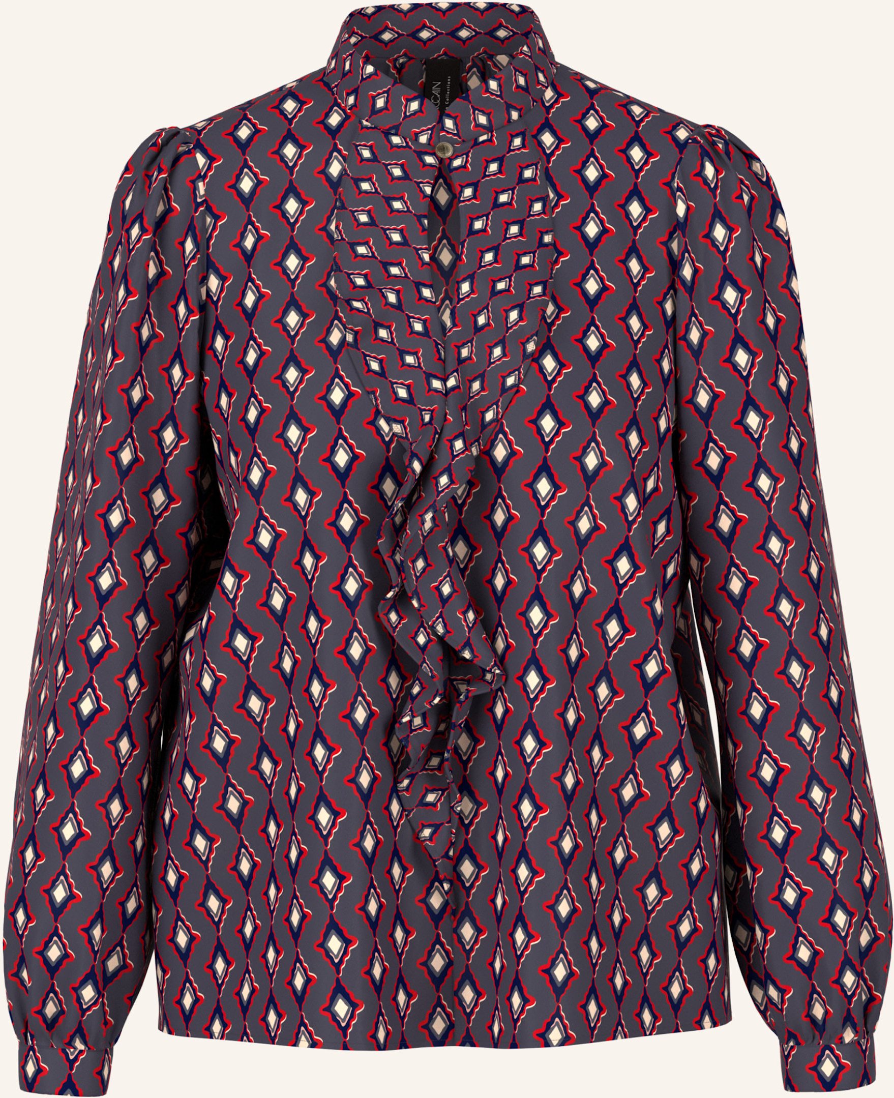 Marc Cain Blusenshirt Mit Volants grau