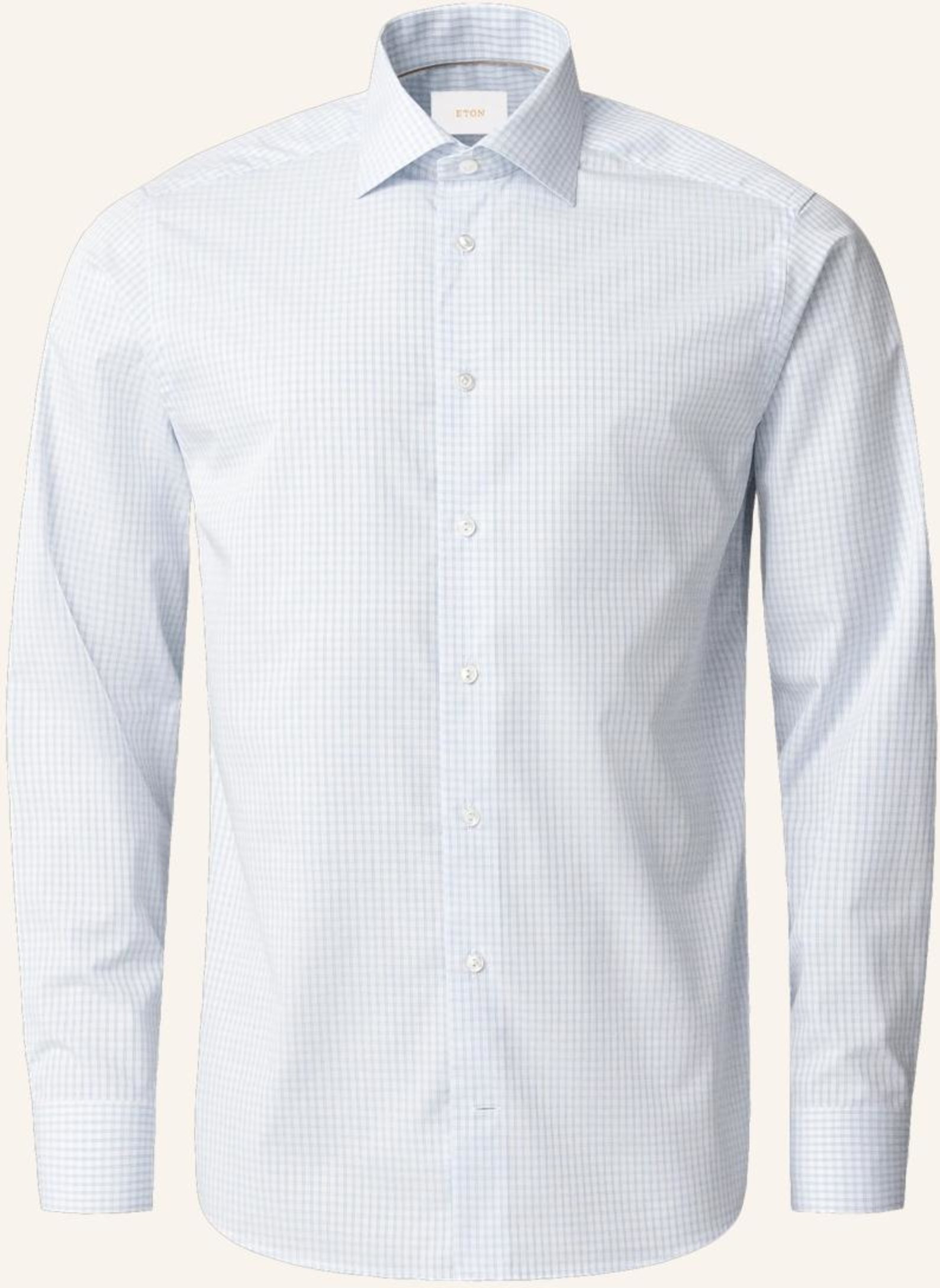 Eton Hemd Baumwolle Piqué Contemporary Fit blau