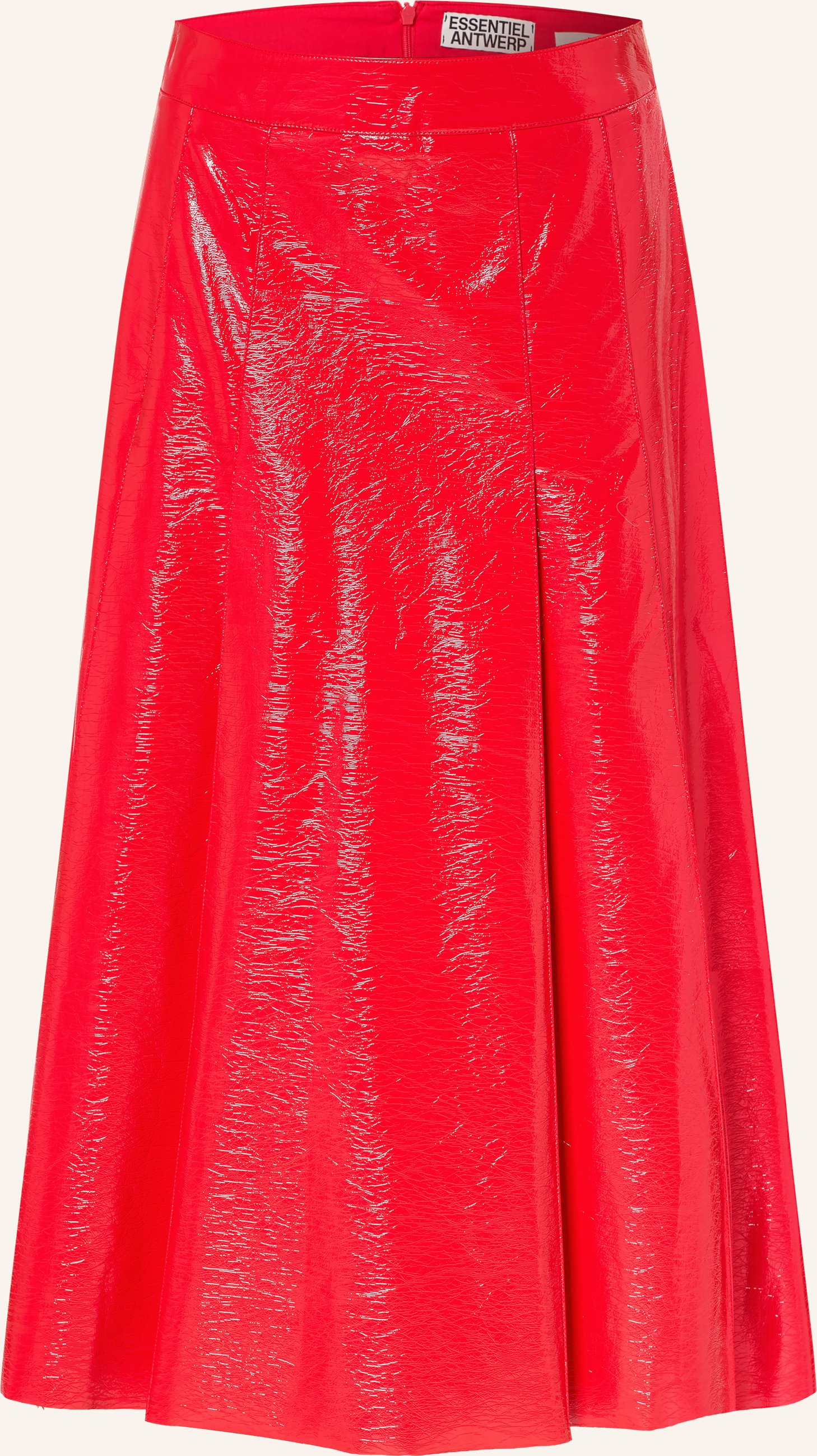 Essentiel Antwerp Faltenrock In Lederoptik rot