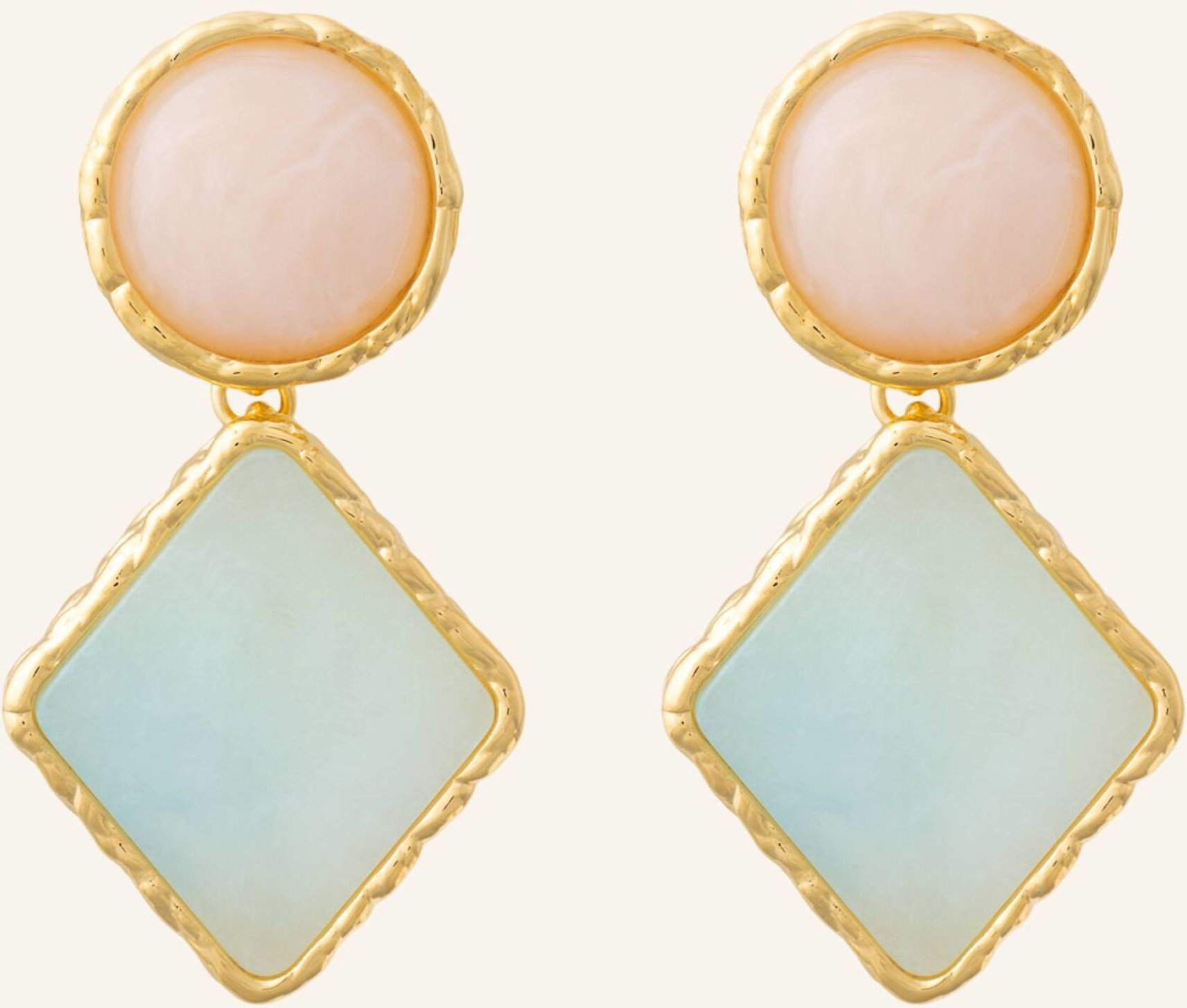 Vanessa Baroni Ohrhänger Vintage Geometric Earring Latte Marble Cloud Marble By Glambou gold