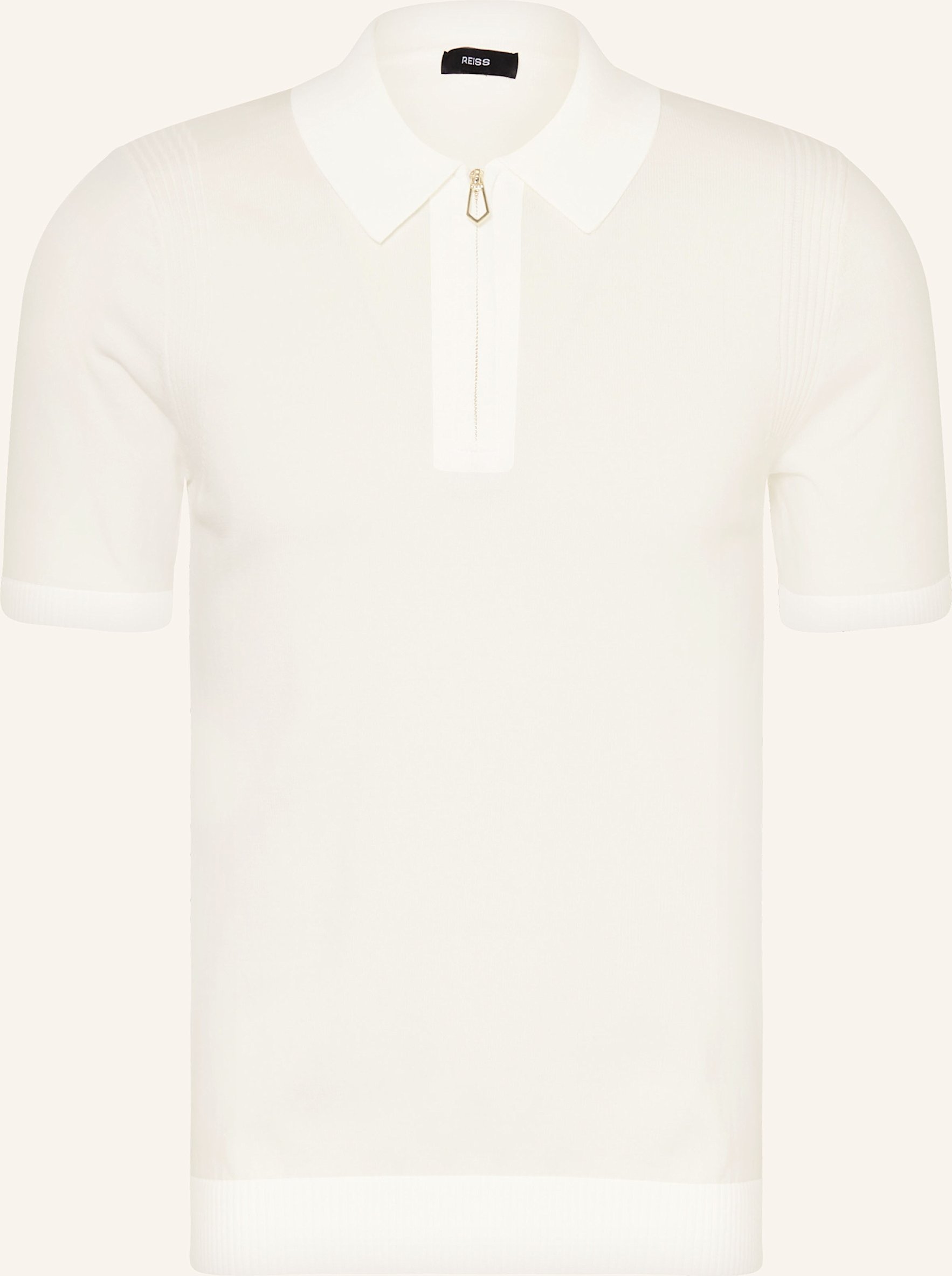 Reiss Strick-Poloshirt Berkley weiss