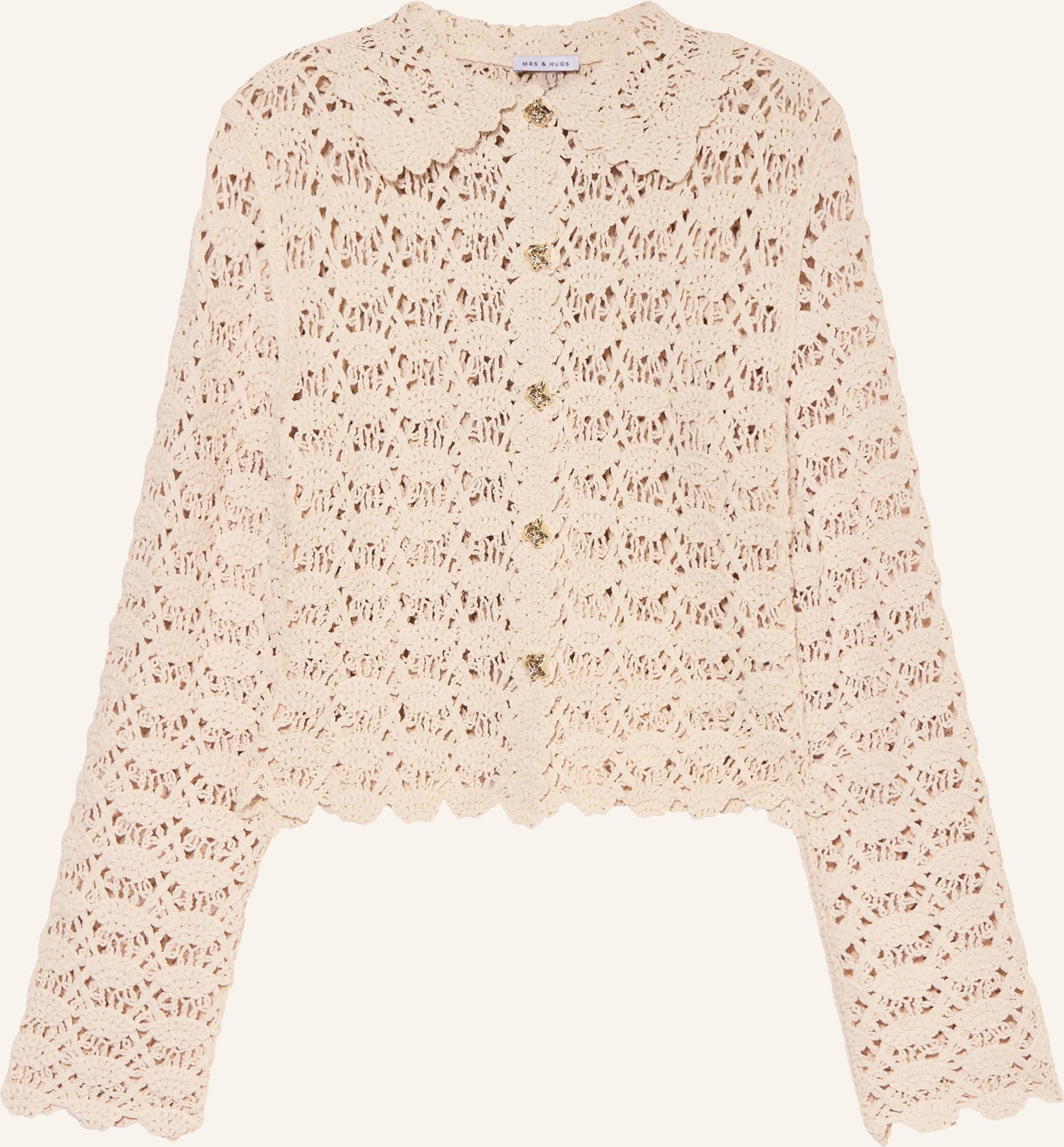 Mrs & Hugs Häkeljacke beige
