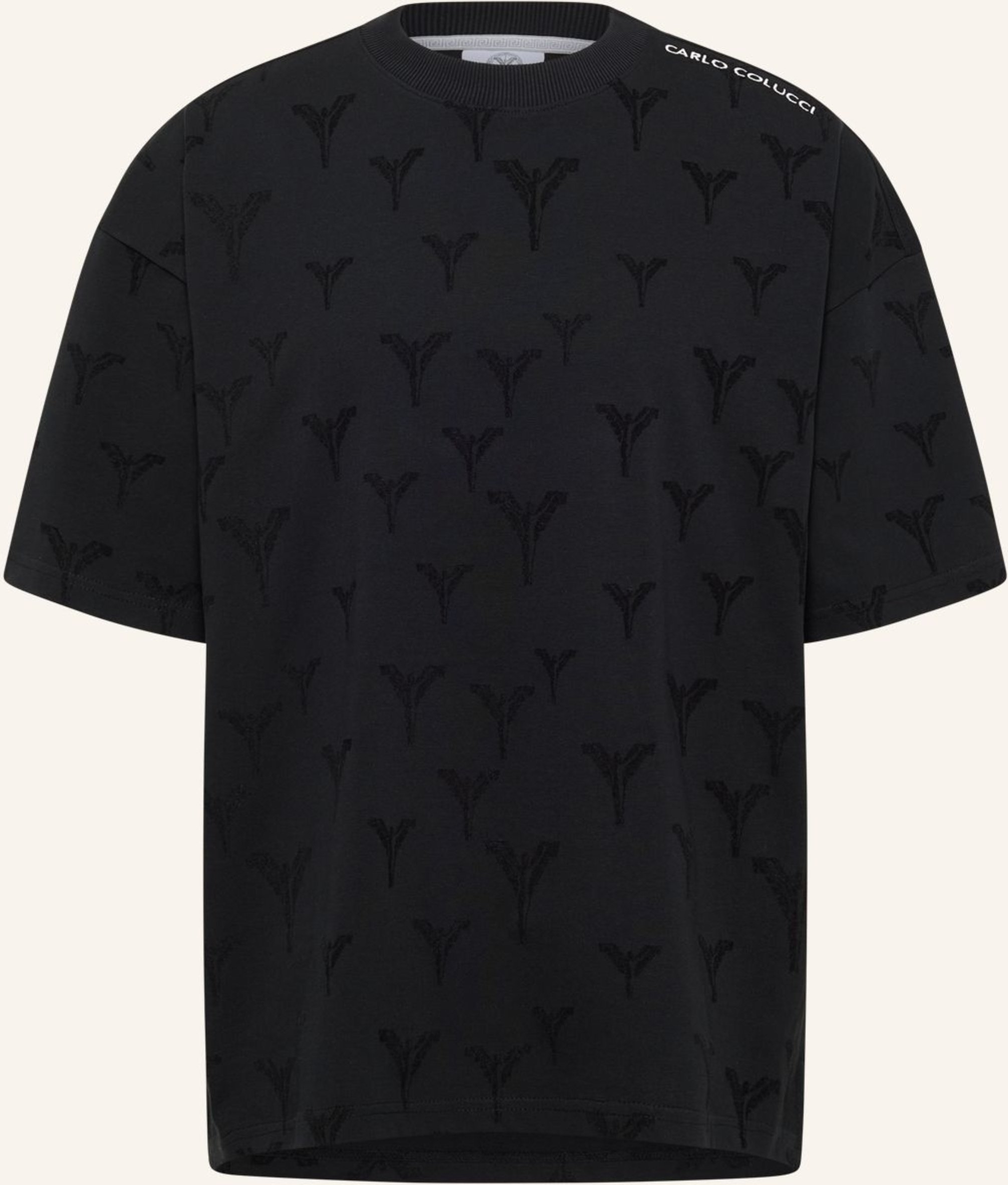 Carlo Colucci Logo T-Shirt - Clean Capsule Fasan schwarz