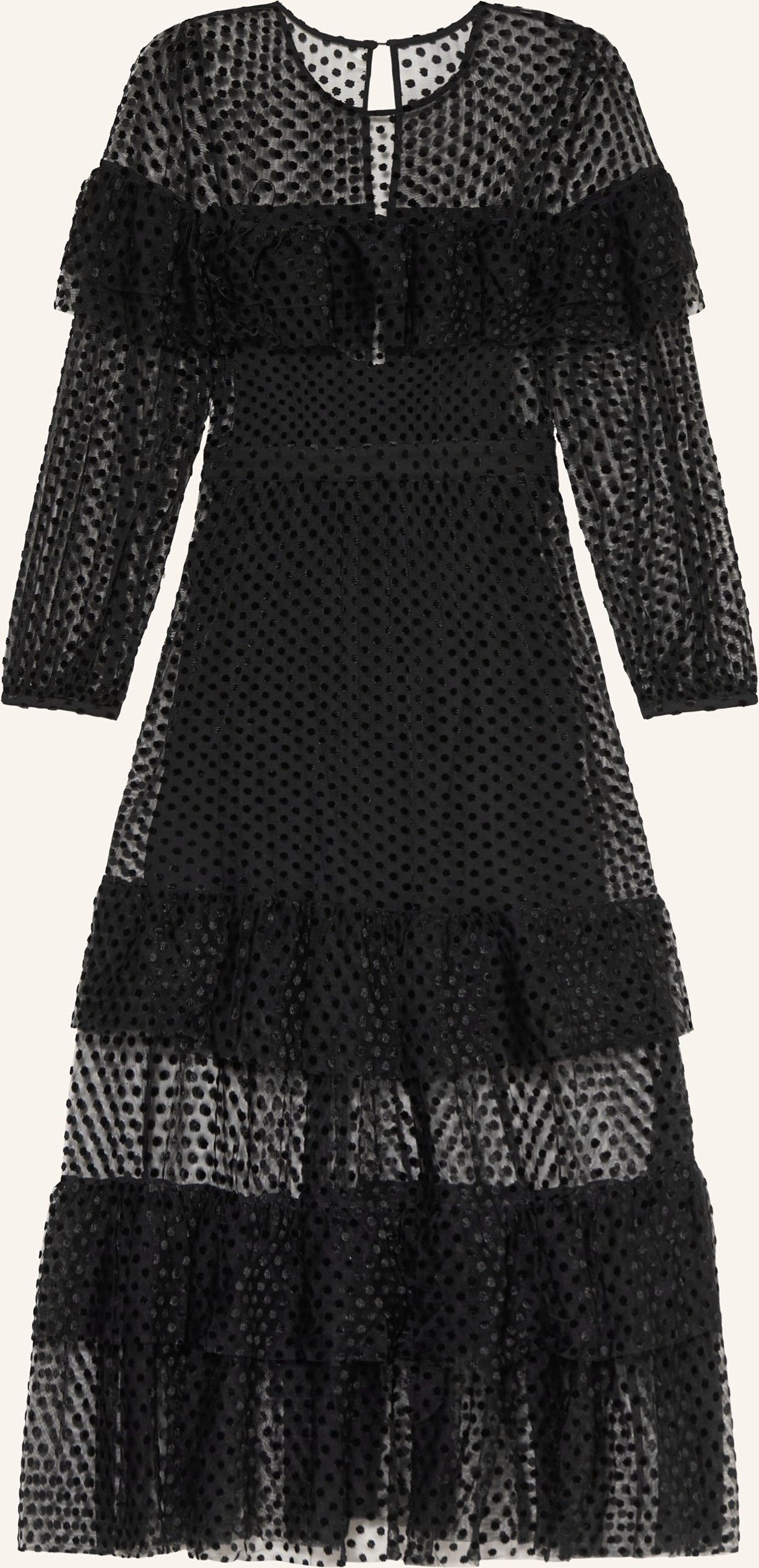 Ba&Sh Kleid Rita Aus Mesh Mit Volants schwarz