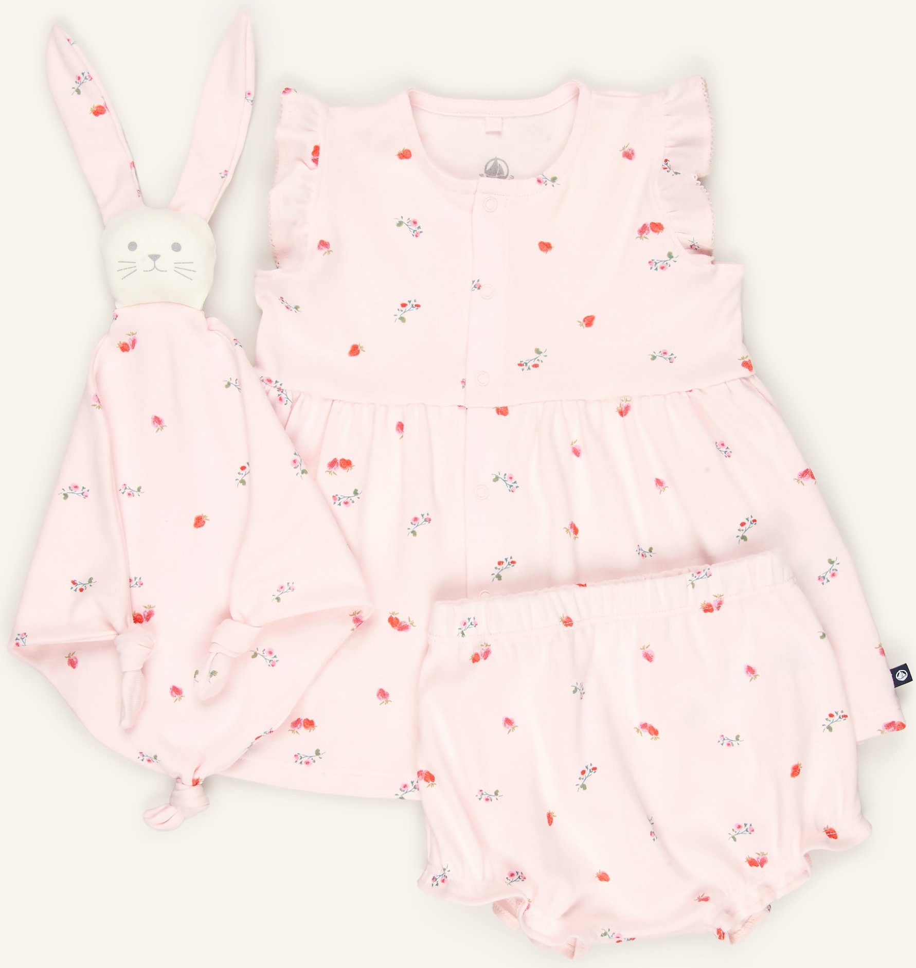 Petit Bateau Set: Kleid, Shorts Und Tuch rosa