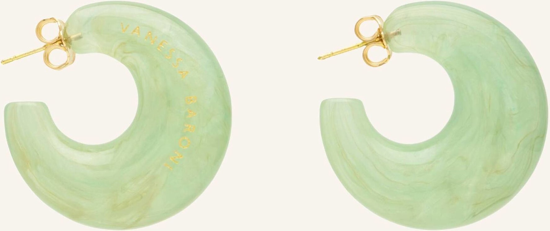 Vanessa Baroni Ohrhänger Moon Earring Jade By Glambou gruen