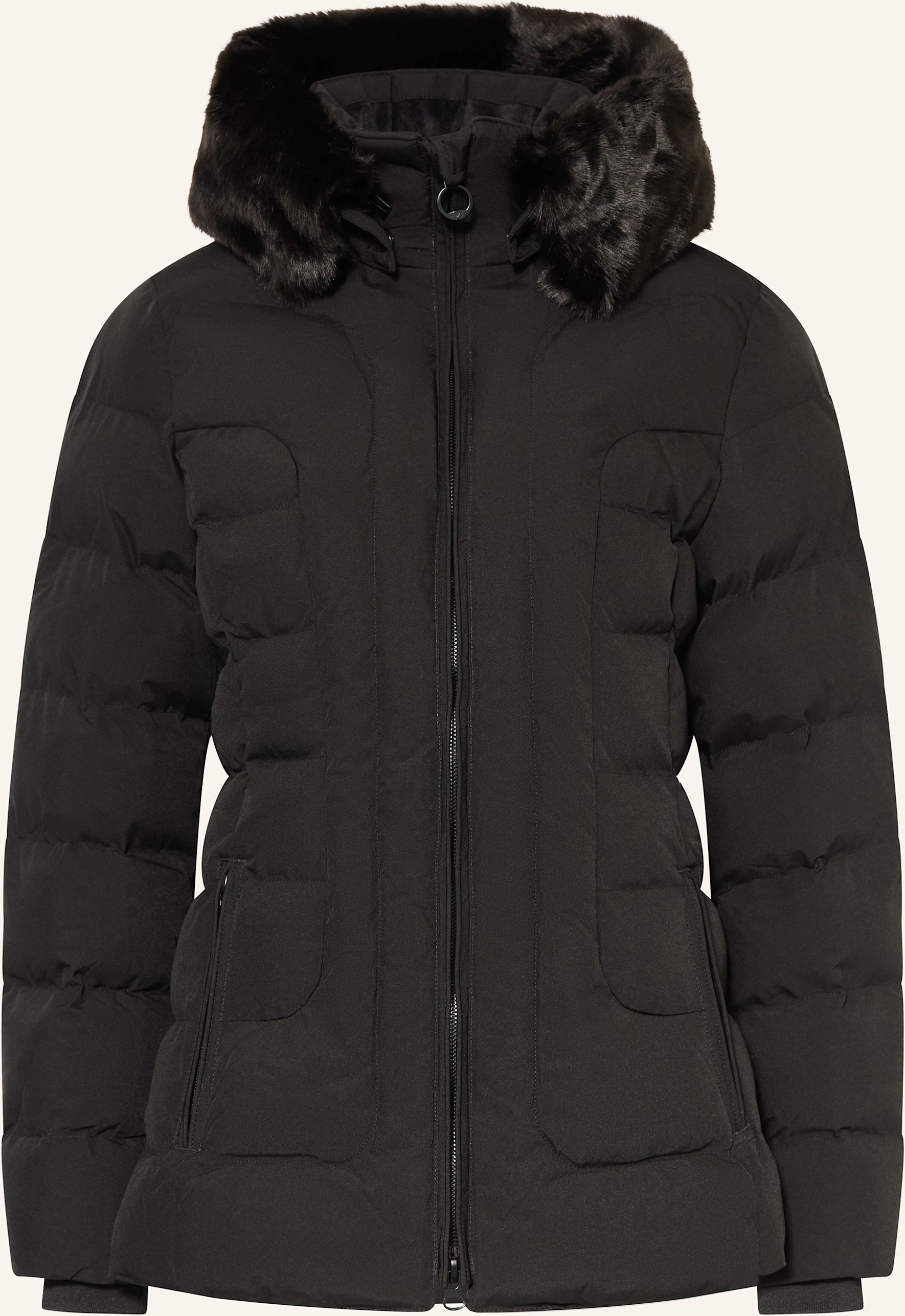 Thumbnail - Wellensteyn Steppjacke Belvitesse Medium Mit Dupont™ Sorona®-Isolierung Und Abnehmbarem Kunstpelz schwarz
