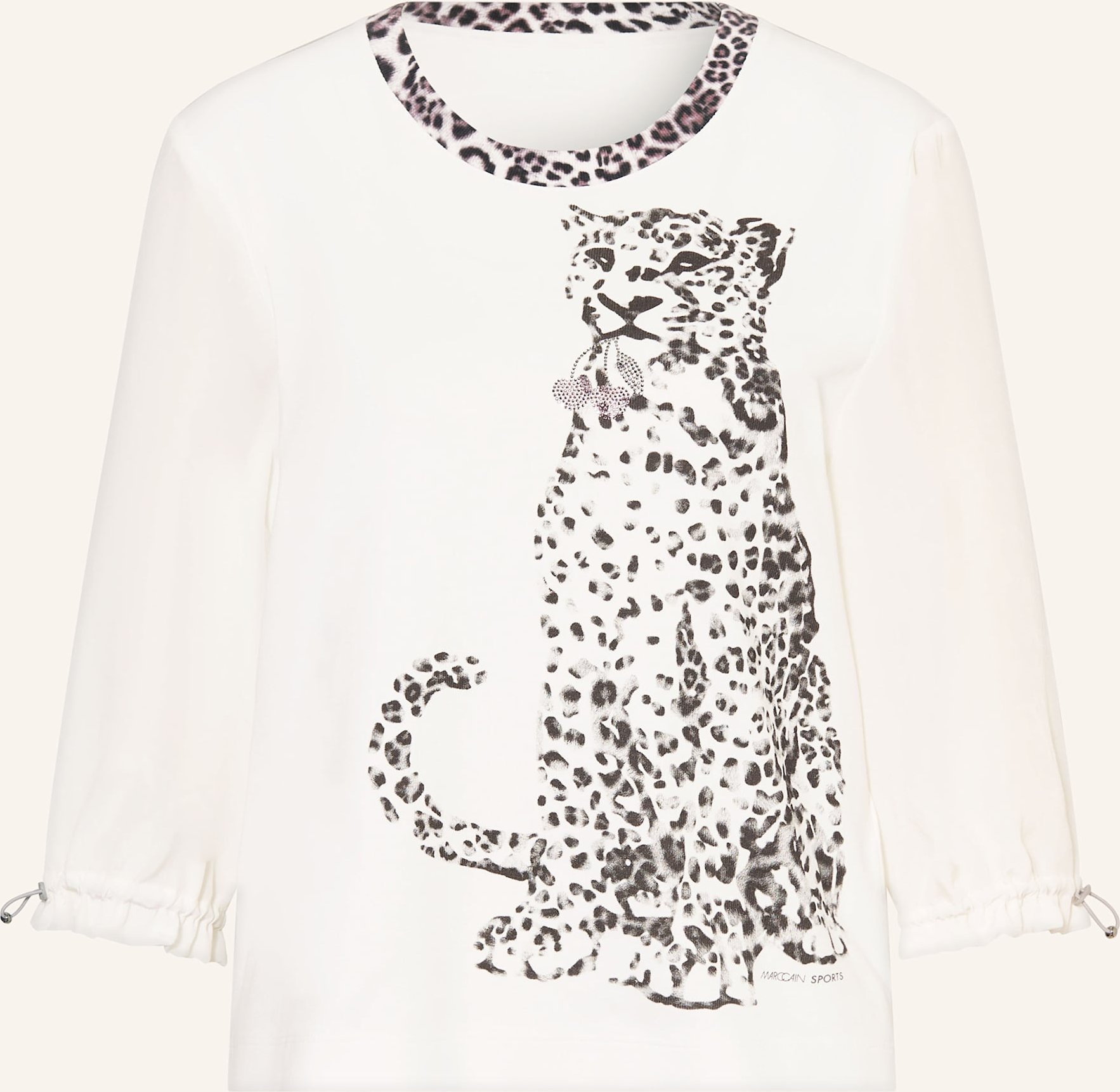 Marc Cain Shirt Mit 3/4-Arm Und Schmucksteinen weiss