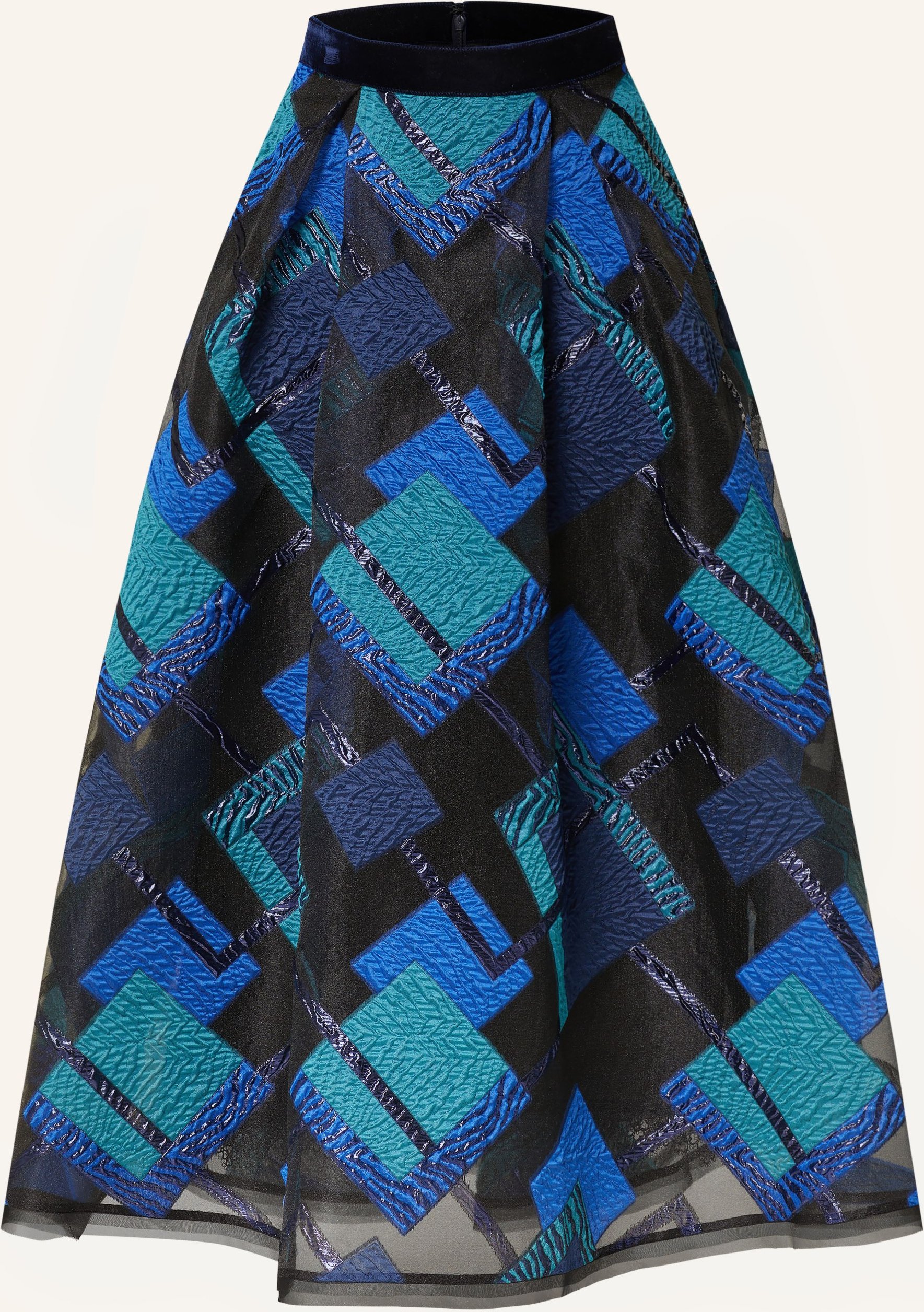 Talbot Runhof Jacquard-Rock Mit Glitzergarn blau