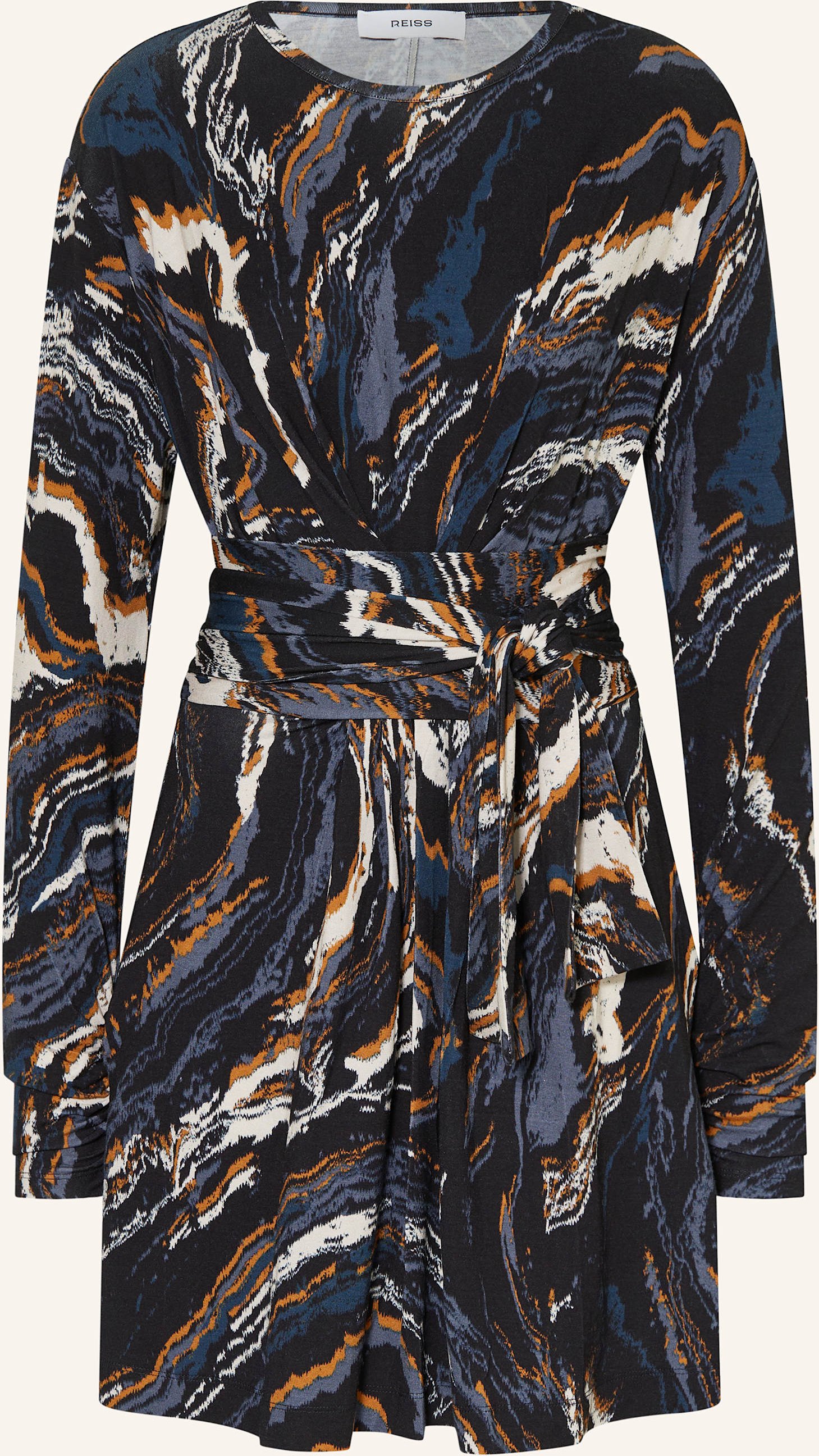 Thumbnail - Reiss Kleid Jasmine In Wickeloptik blau
