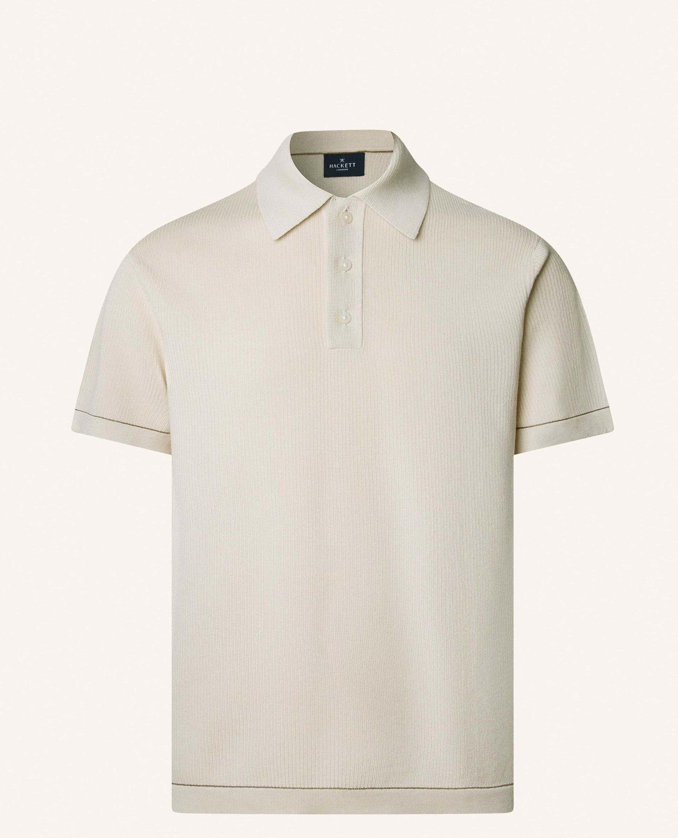 Hackett London Poloshirt Textured Knit Polo beige