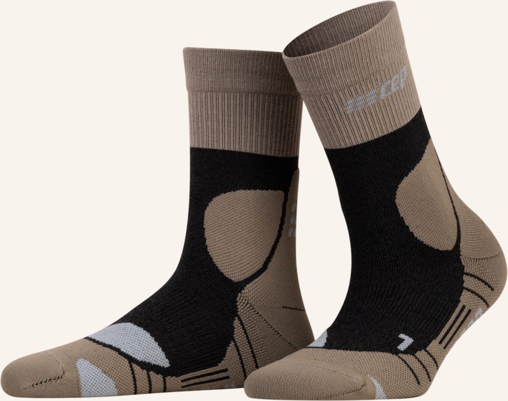 Cep Trekking-Socken Merino Compression - Mid Cut beige