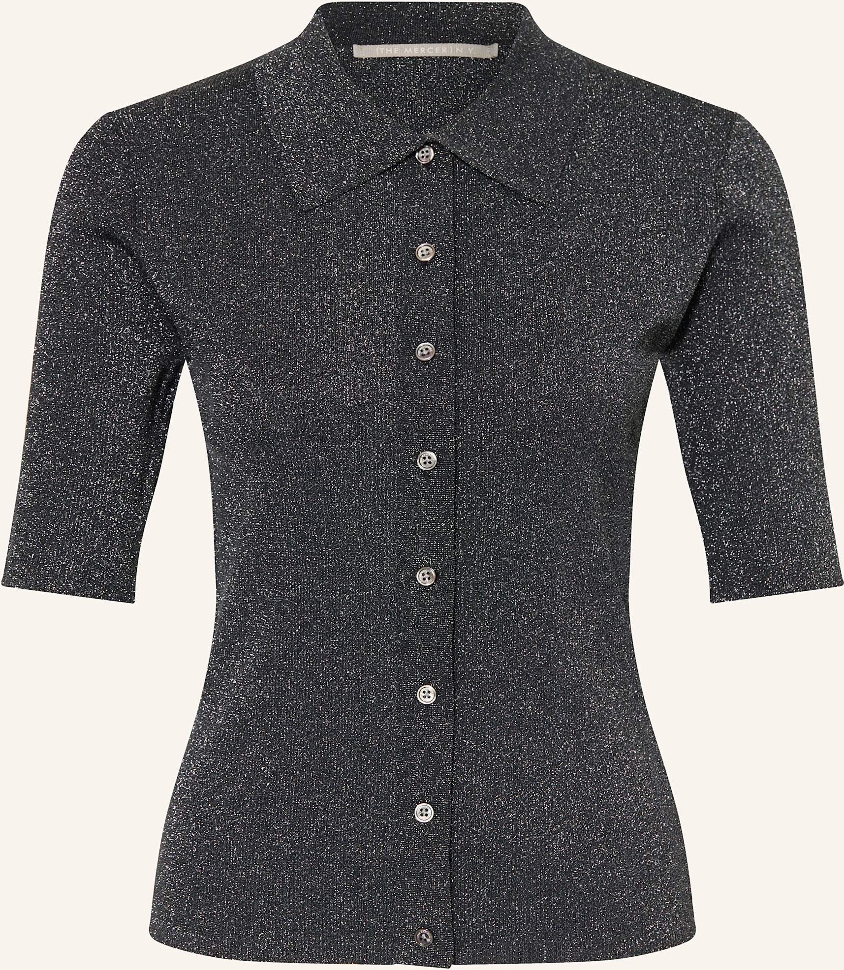 Thumbnail - (The Mercer) N.Y. Strickjacke Mit Glitzergarn grau