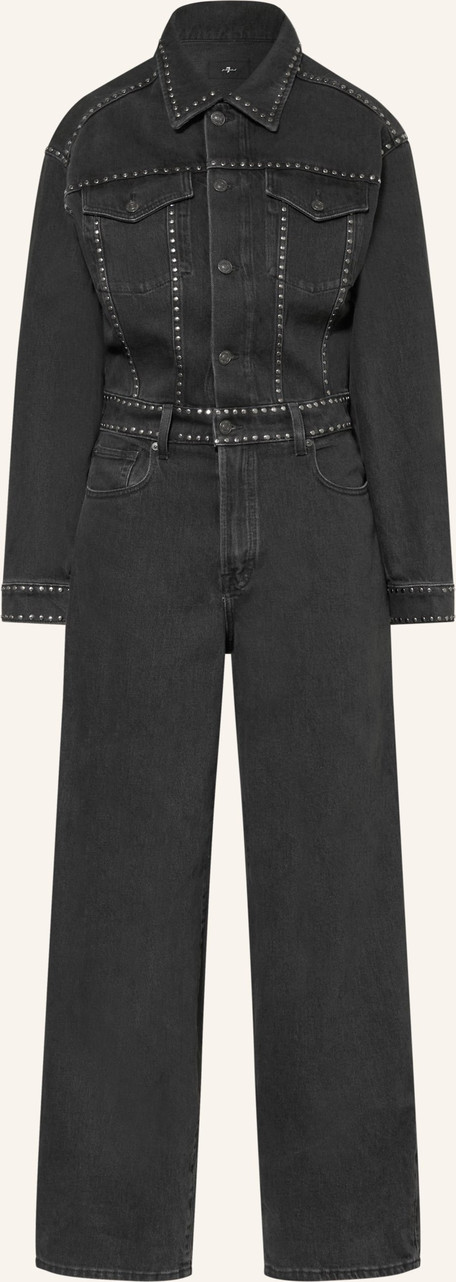 7 For All Mankind Jeans-Jumpsuit schwarz