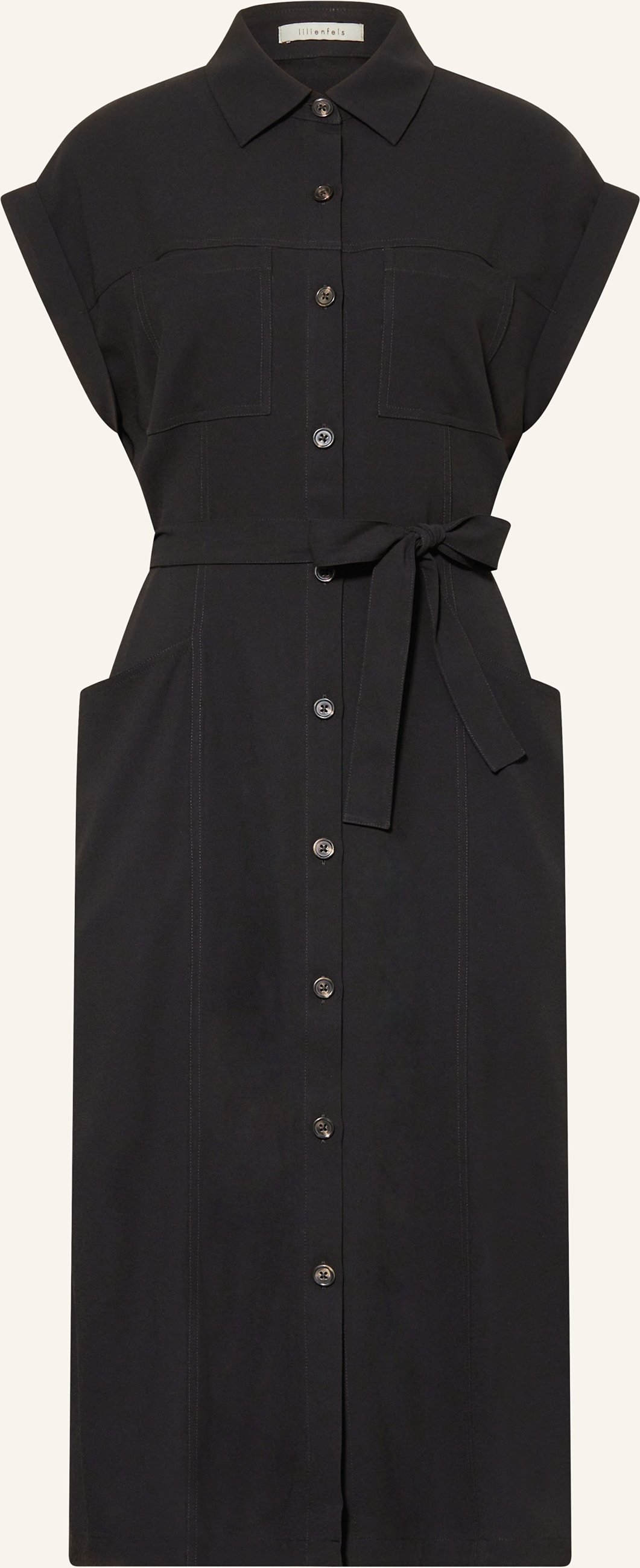 Lilienfels Hemdblusenkleid schwarz