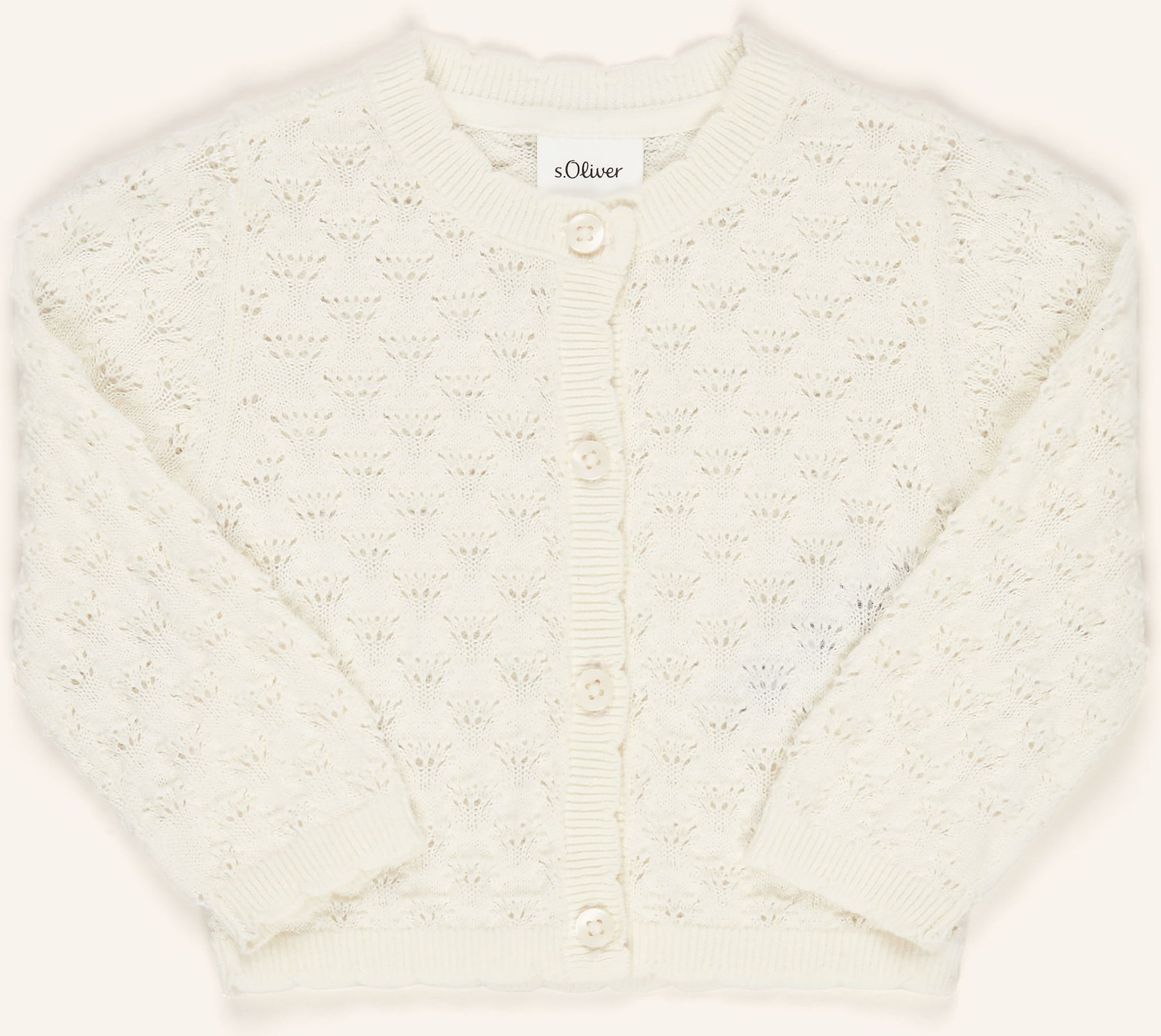 Thumbnail - Weiche Strickjacke mit Ajourmuster