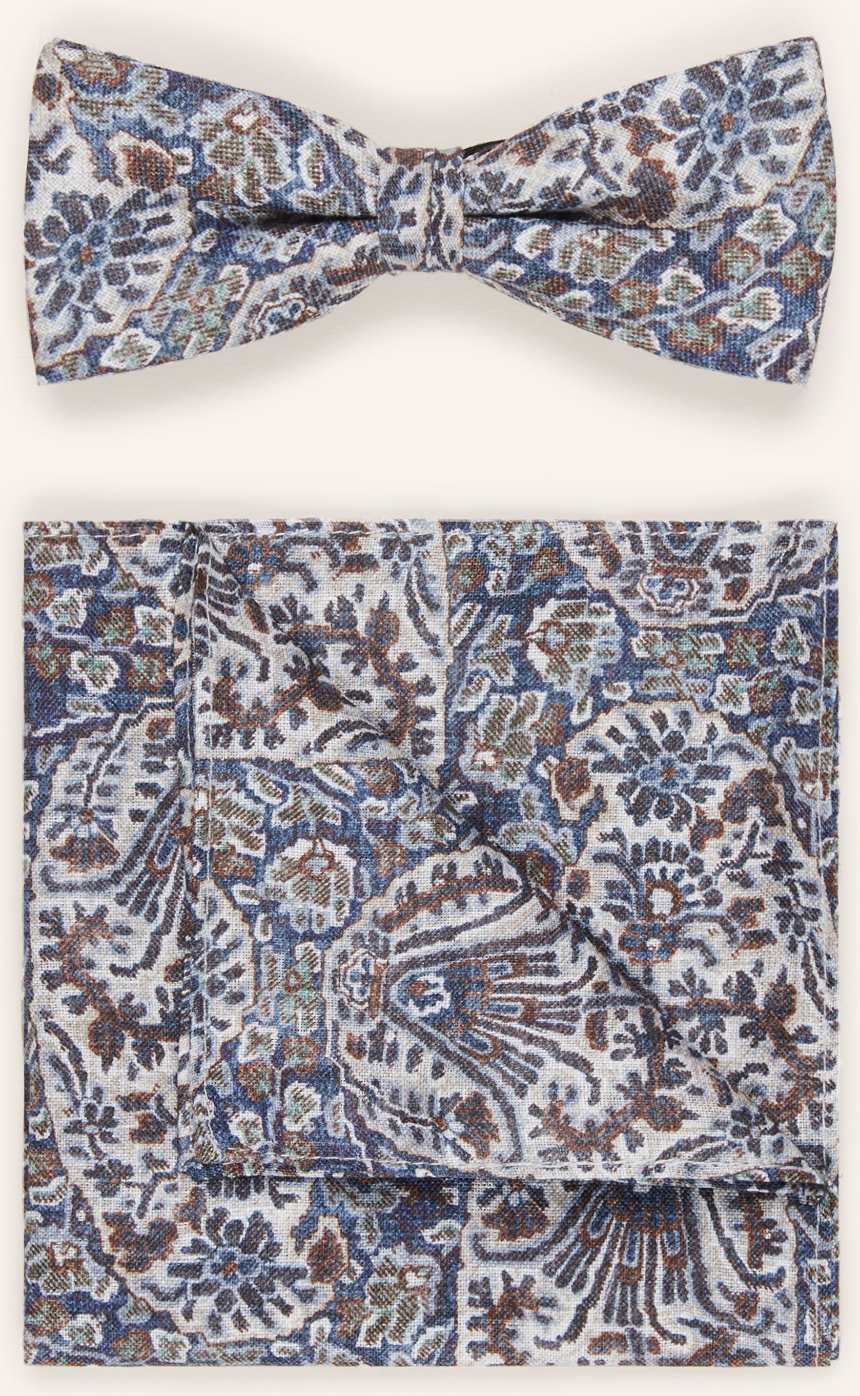 Monti Set: Fliege Und Einstecktuch blau