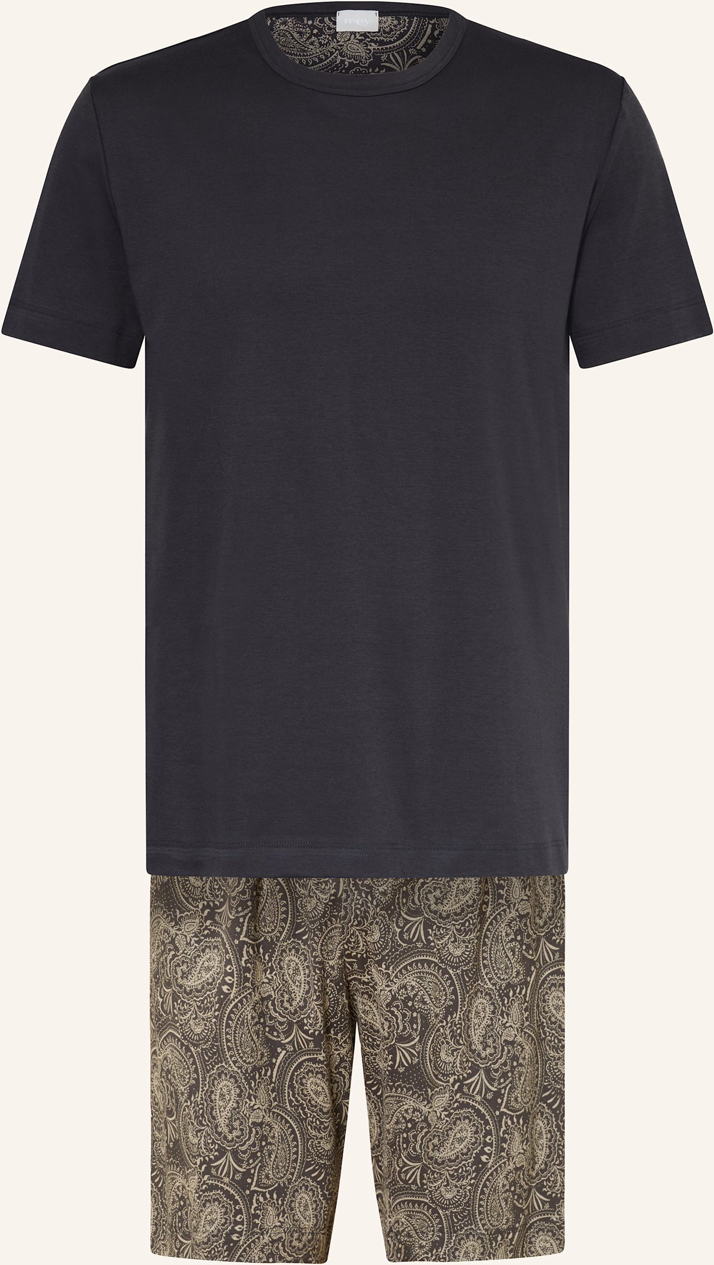 Mey Shorty-Schlafanzug Serie Evening Paisley grau