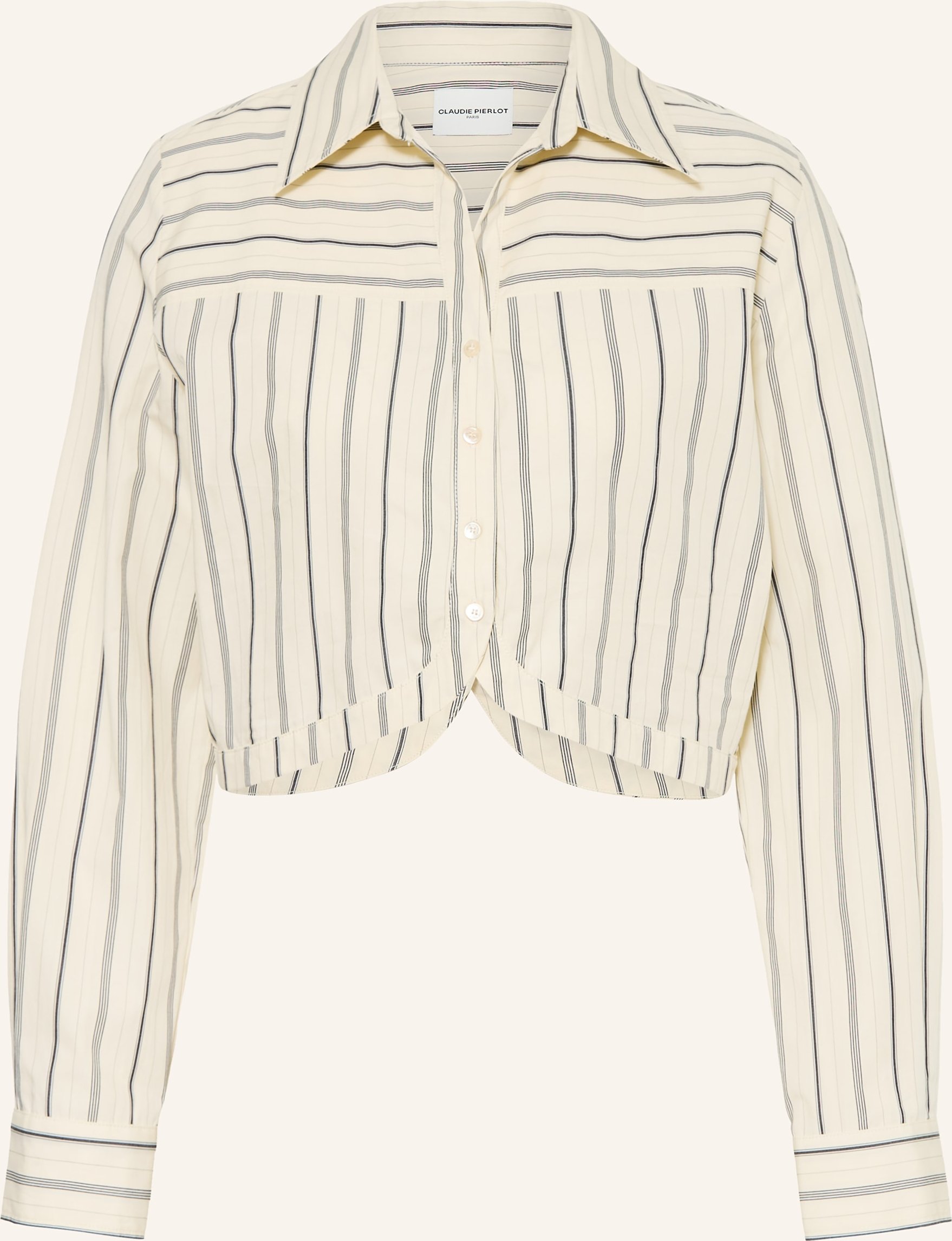 Claudie Pierlot Cropped-Hemdbluse beige