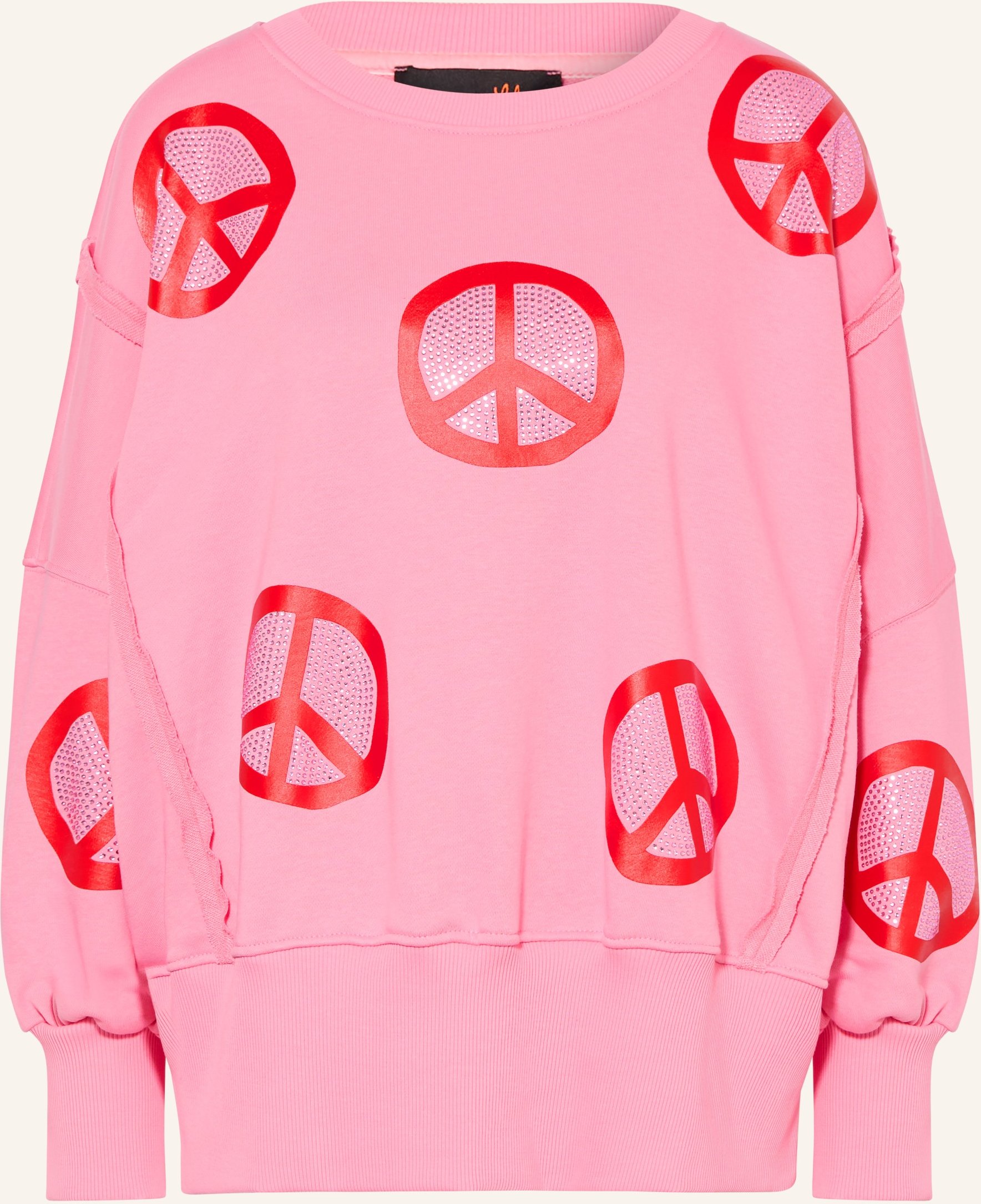 Miss Goodlife Sweatshirt Mit Schmucksteinen pink