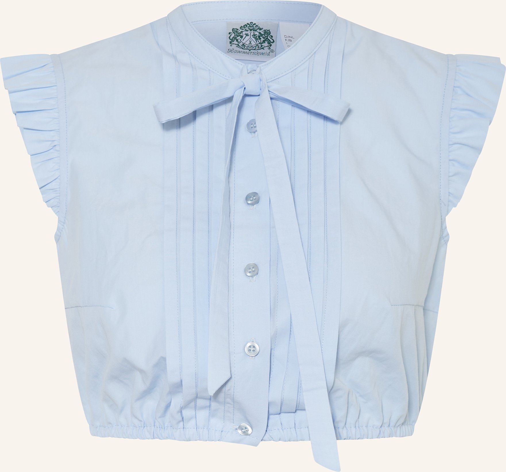 Thumbnail - Hammerschmid Dirndlbluse Antonia Mit Schluppe Und Rüschen blau