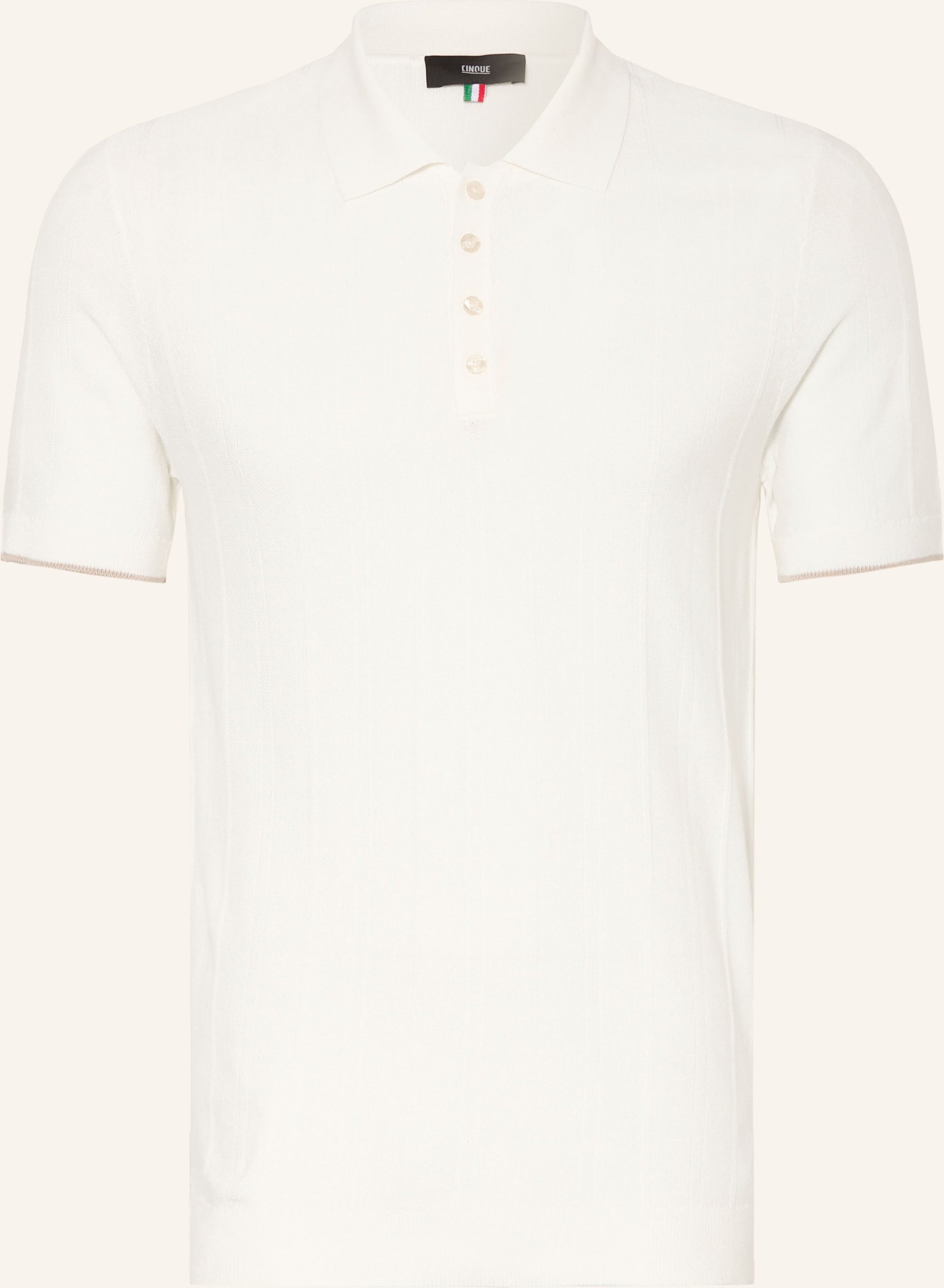 Cinque Strick-Poloshirt Cigio weiss