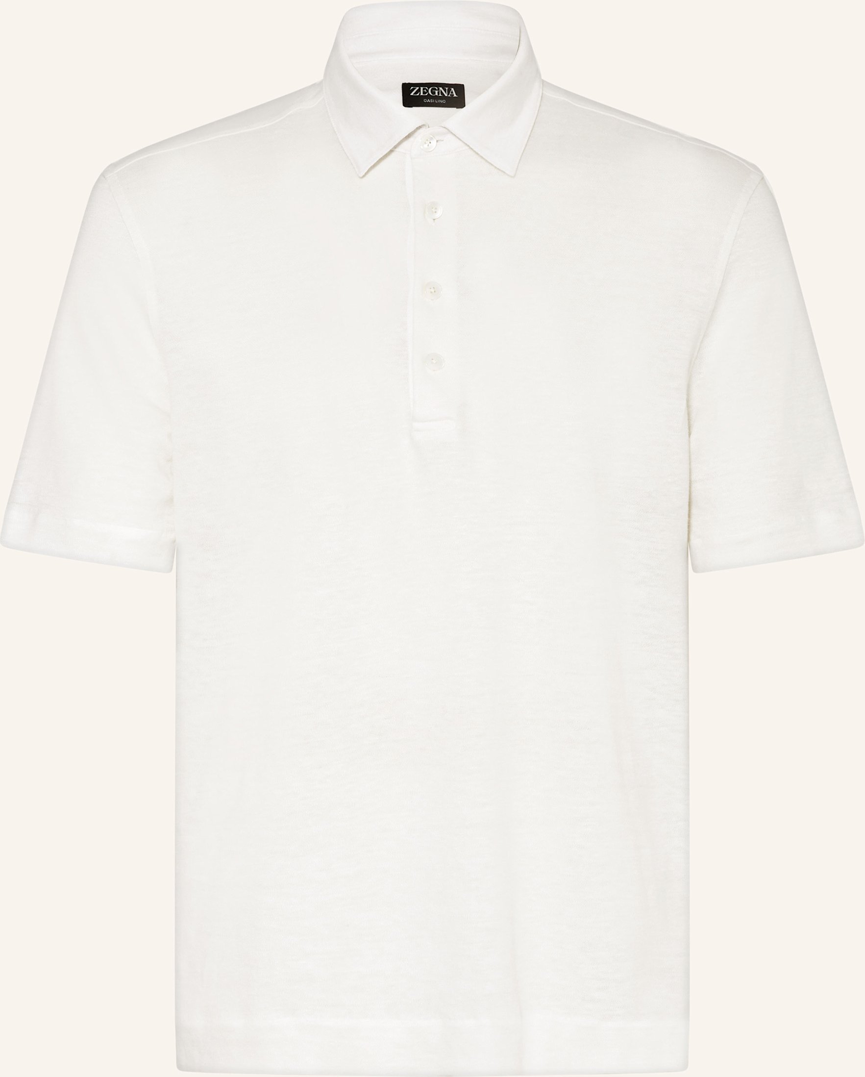 Zegna Leinen-Poloshirt weiss