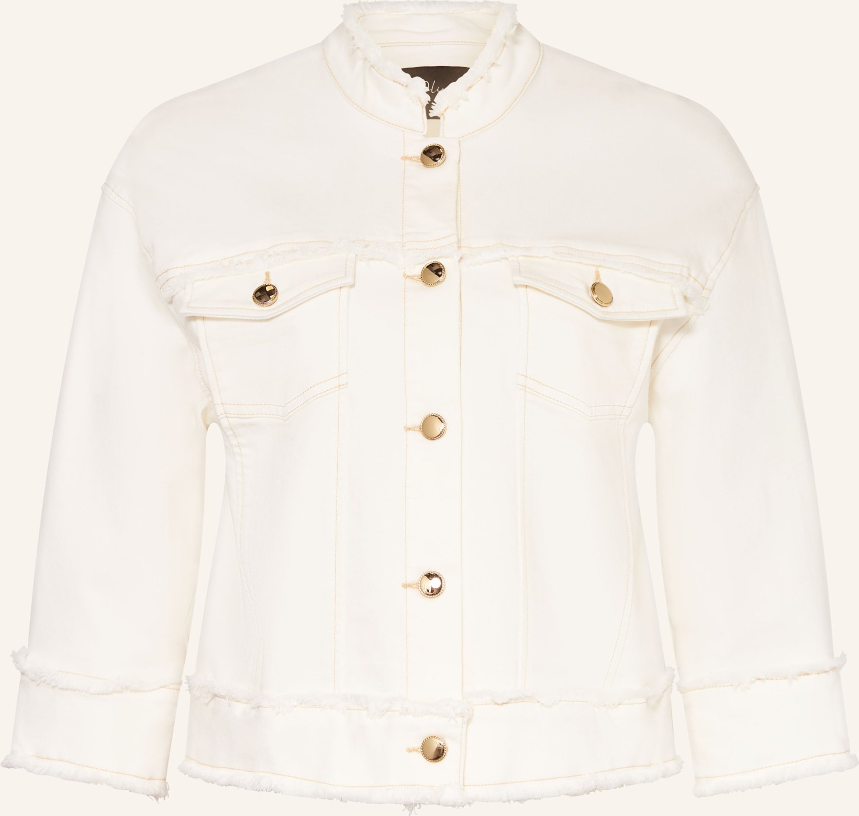 Jacke aus Viskose-Baumwoll-Mix mit Fransen