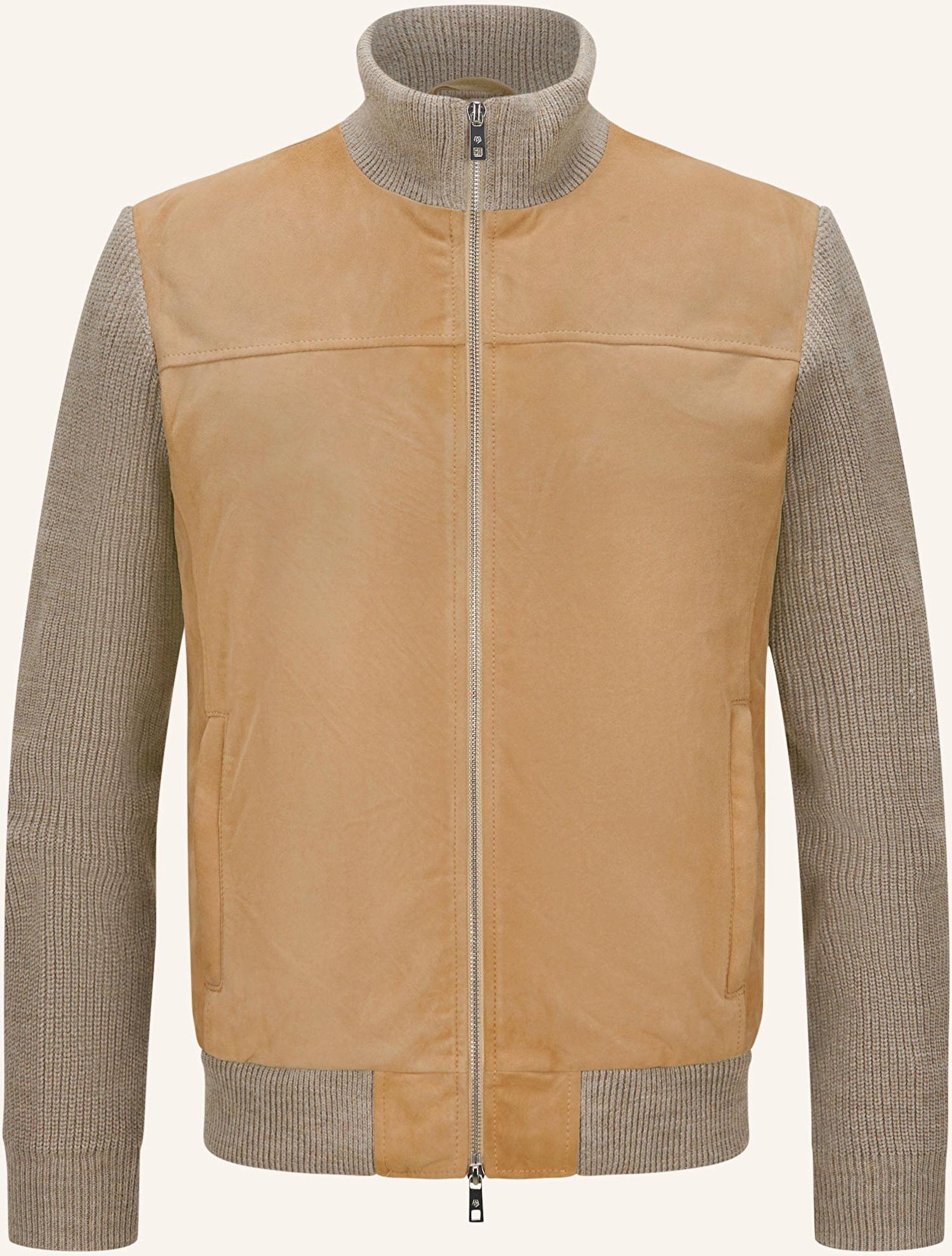 Milestone Lederjacke Msnicolas Im Materialmix beige
