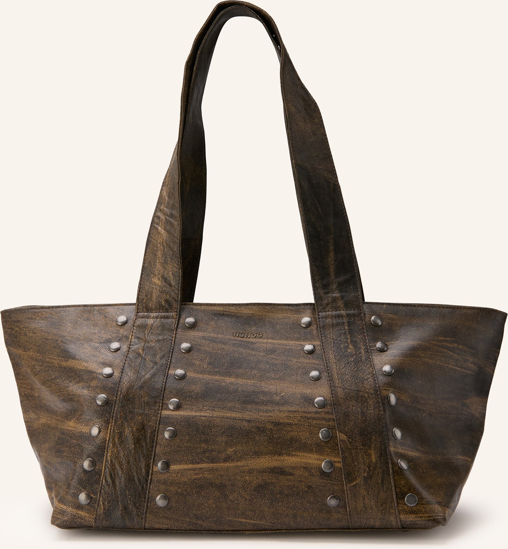 Núnoo Shopper Maxi Mit Nieten braun