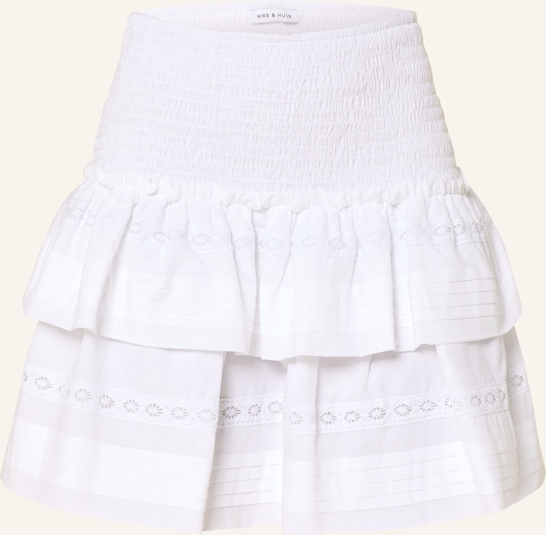 Mrs & Hugs Rock Mit Spitze Und Rüschen weiss