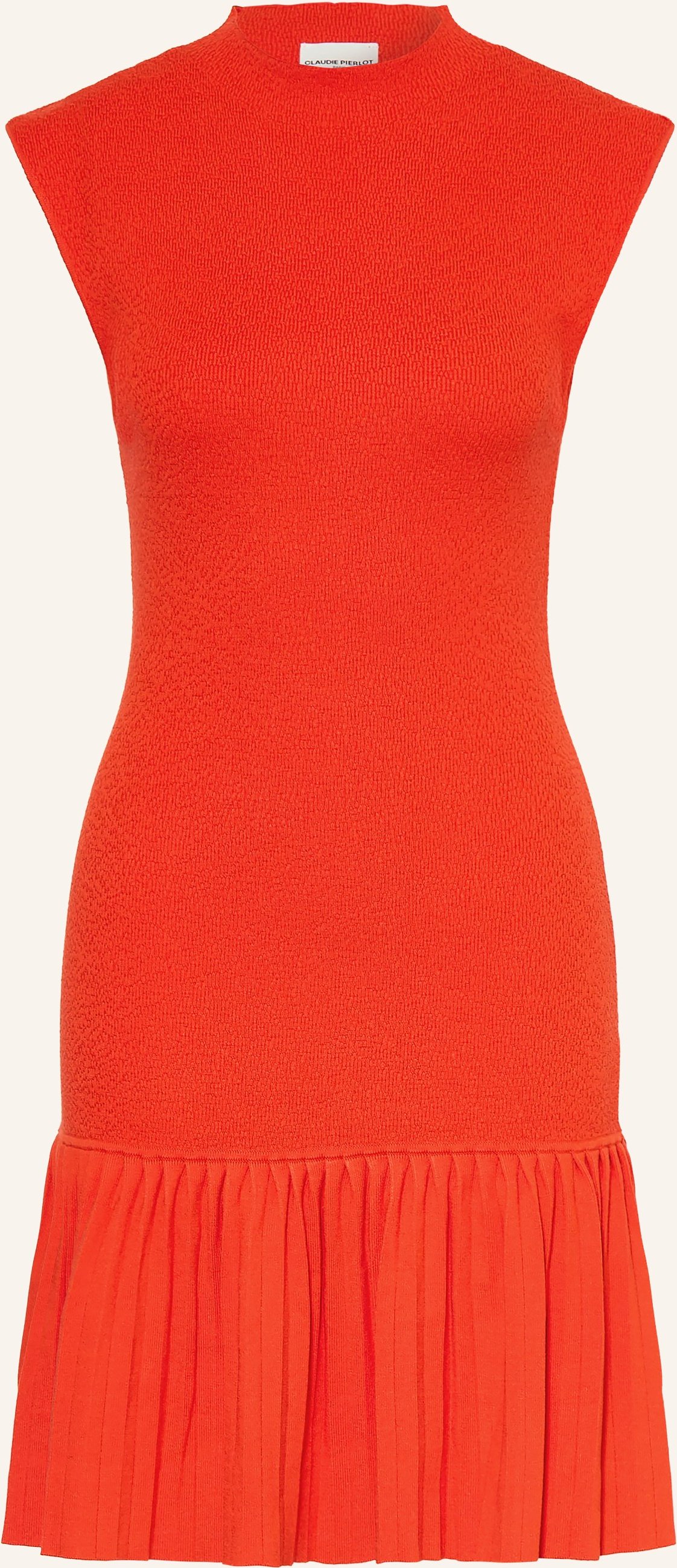 Claudie Pierlot Strickkleid Mit Plissees orange
