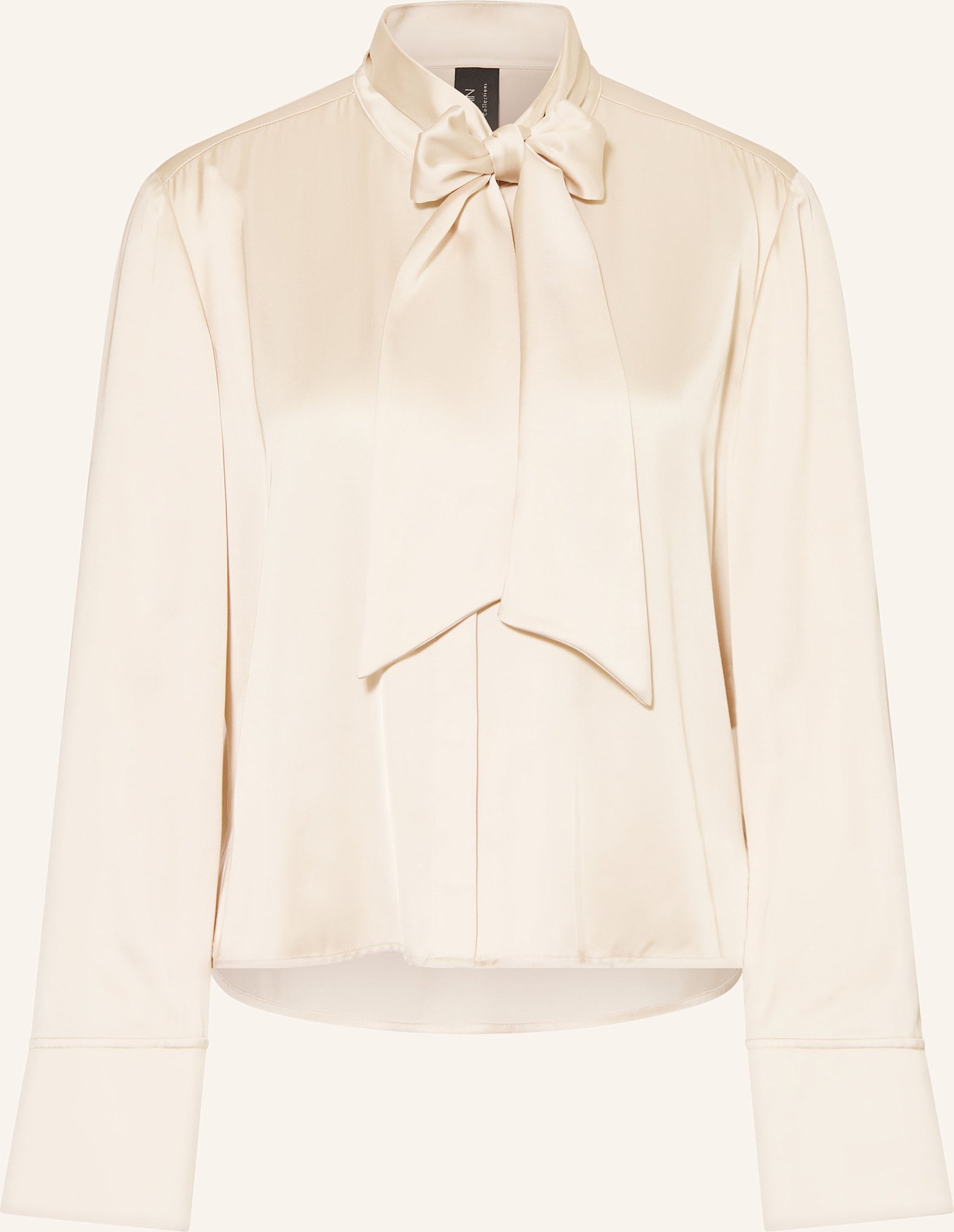 Marc Cain Satinbluse Mit Abnehmbarer Schluppe beige