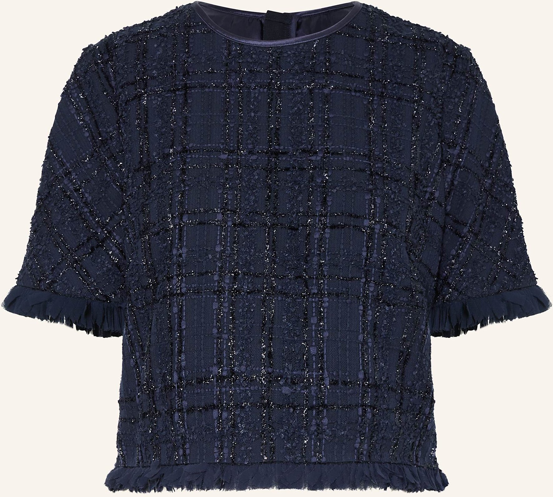 Talbot Runhof Bouclé-Shirt Mit Glitzergarn blau