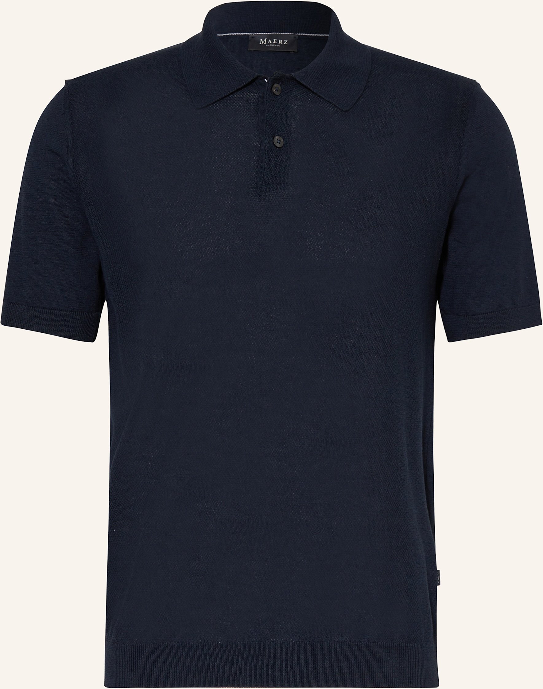 Maerz Muenchen Piqué-Poloshirt Mit Leinen blau