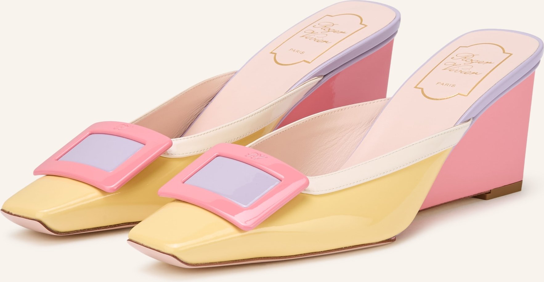 Roger Vivier Lack-Wedges Belle Vivier rosa