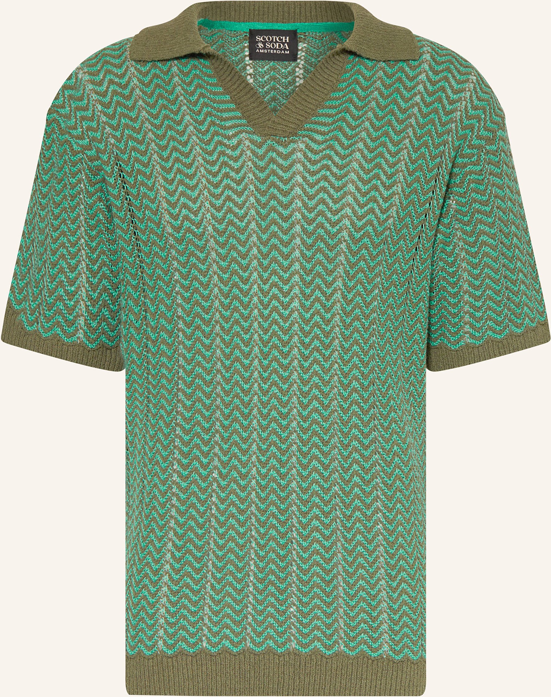 Scotch & Soda Strick-Poloshirt gruen