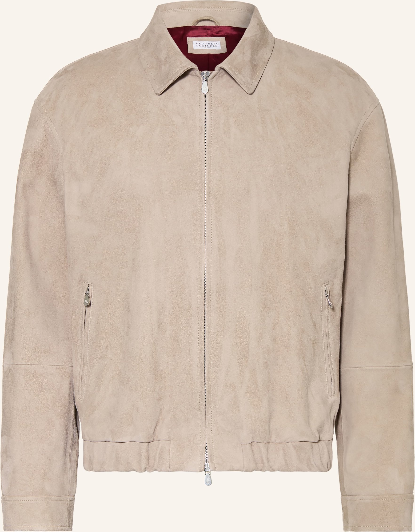 Brunello Cucinelli Lederjacke Giubino beige