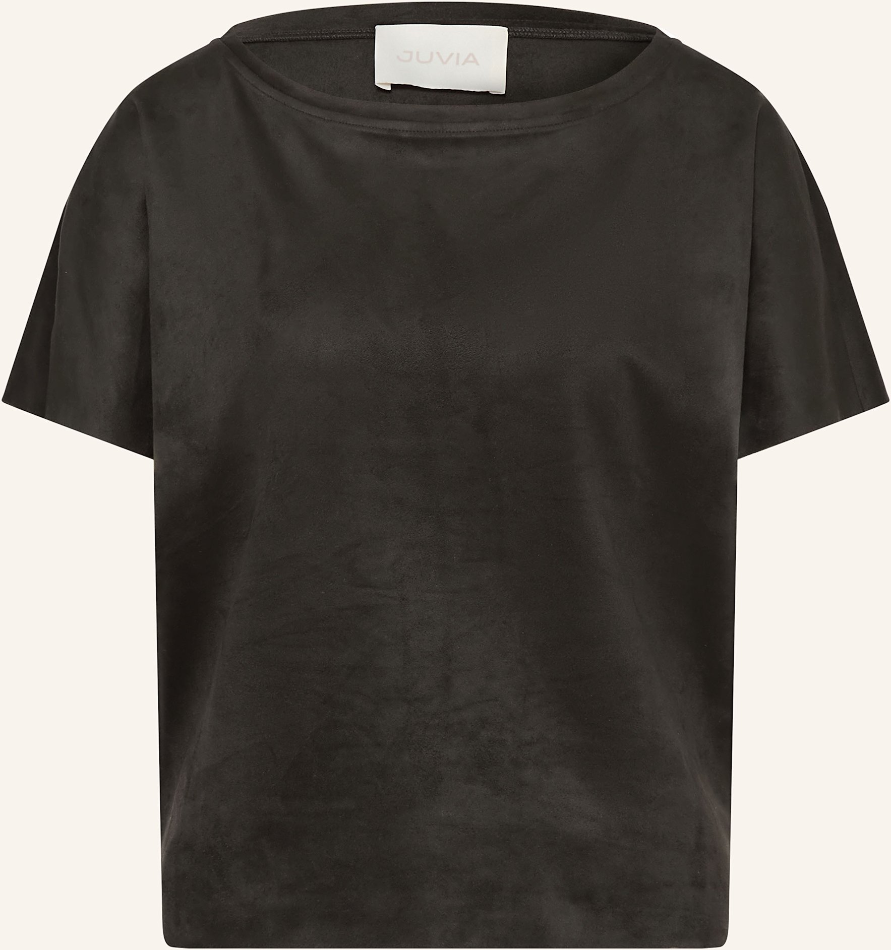 Juvia T-Shirt Fidelia In Lederoptik schwarz