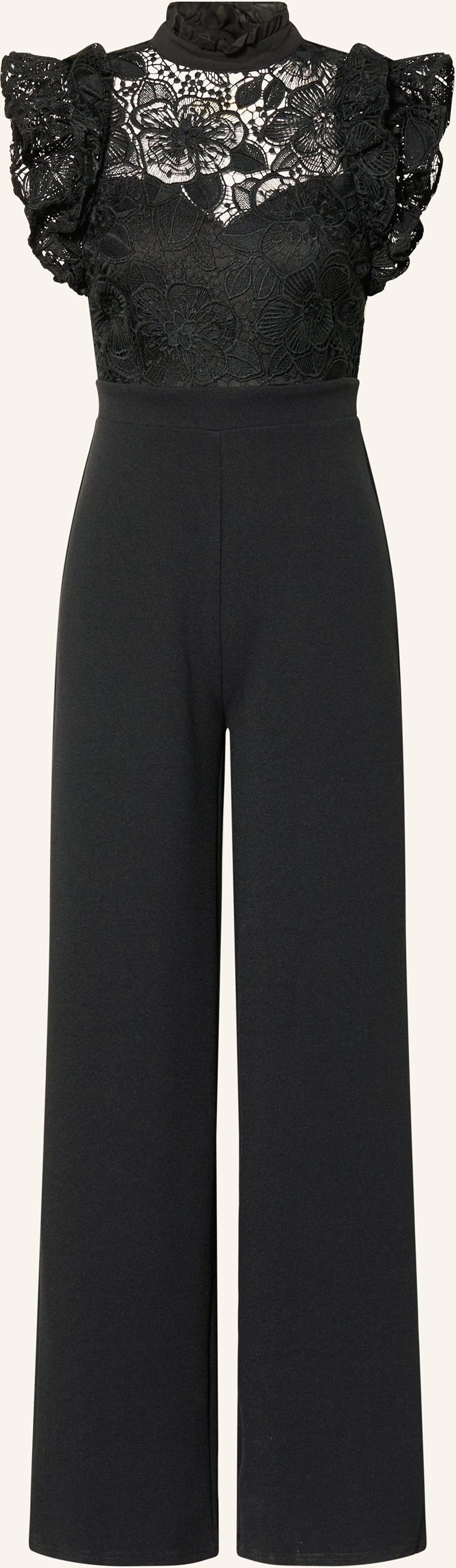 Lipsy Jumpsuit Mit Spitze schwarz