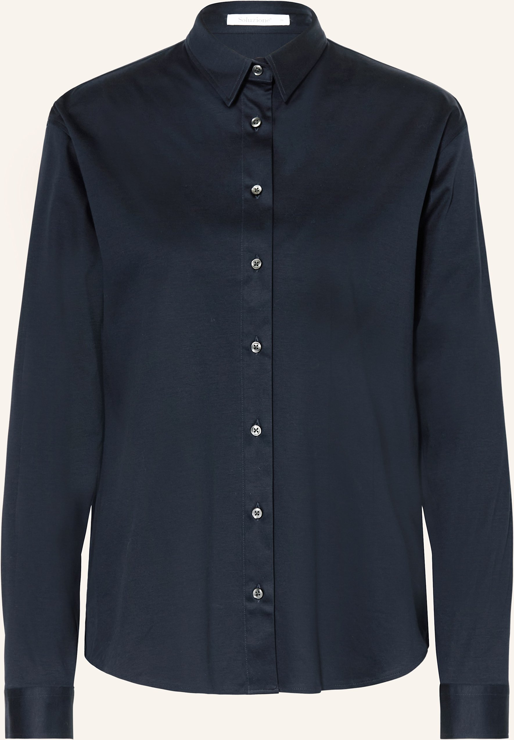 Soluzione Hemdbluse Aus Jersey blau