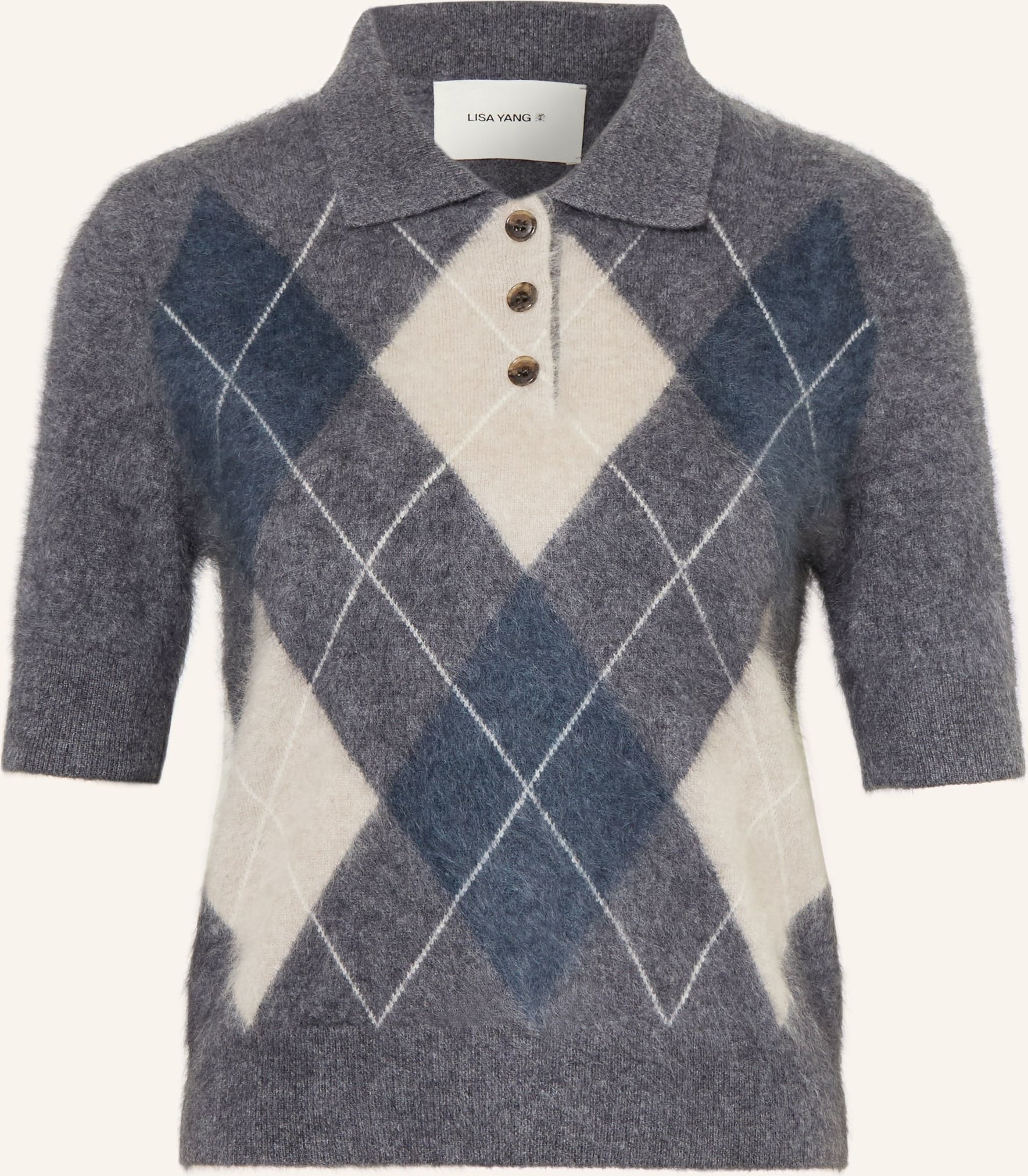 Lisa Yang Strick-Poloshirt Aus Cashmere grau