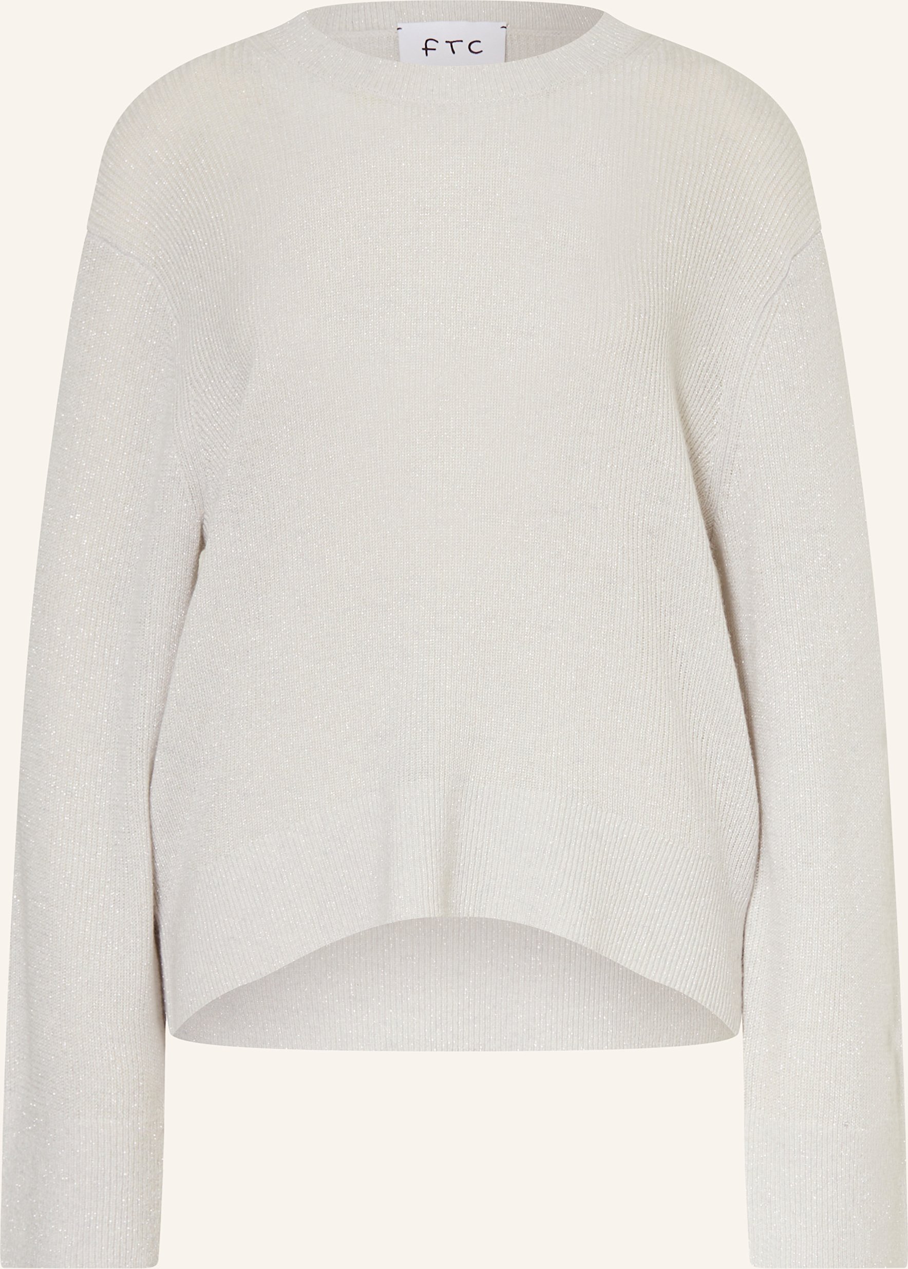 Ftc Cashmere Cashmere-Pullover Mit Glitzergarn grau