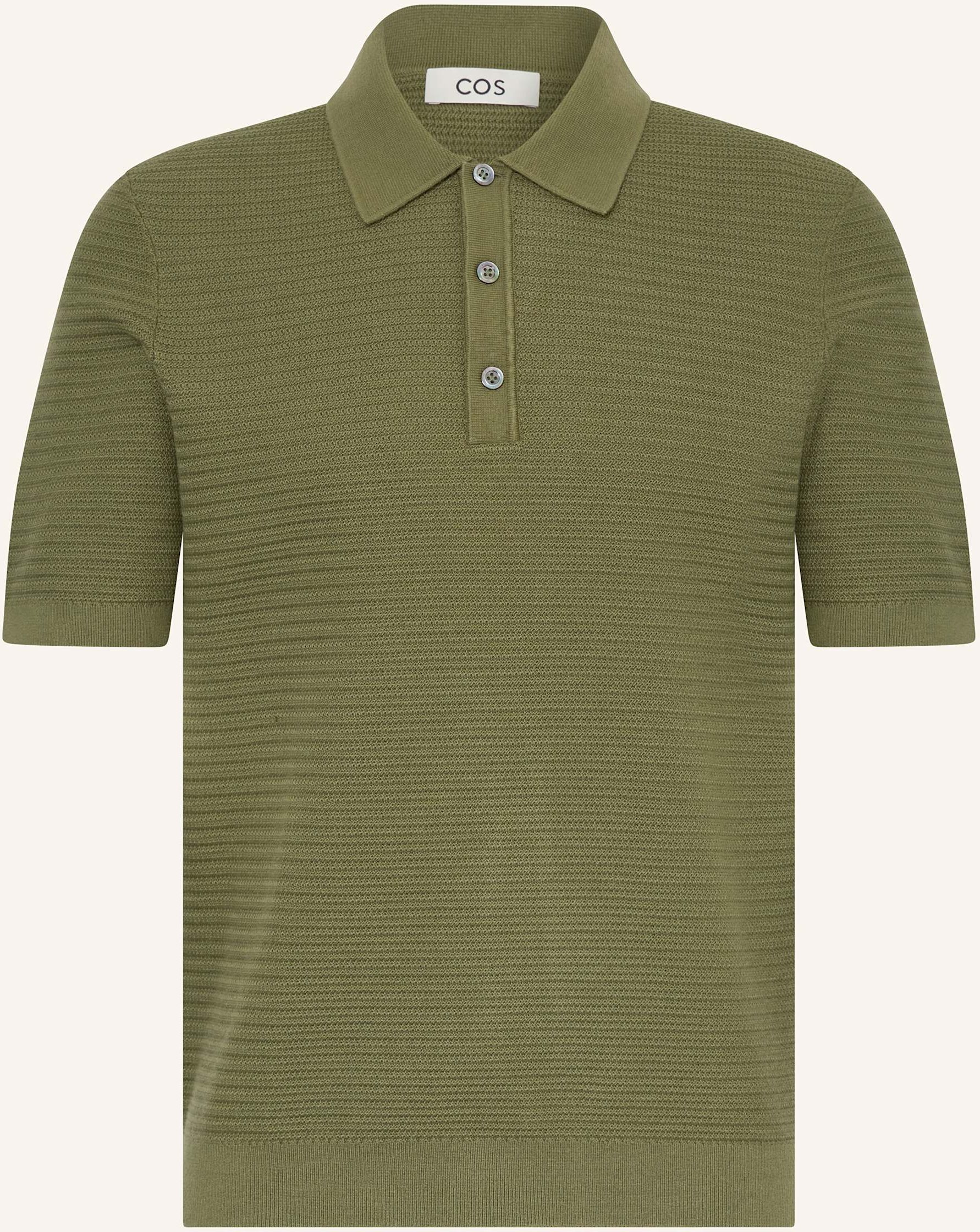 Cos Strick-Poloshirt Regular Fit gruen