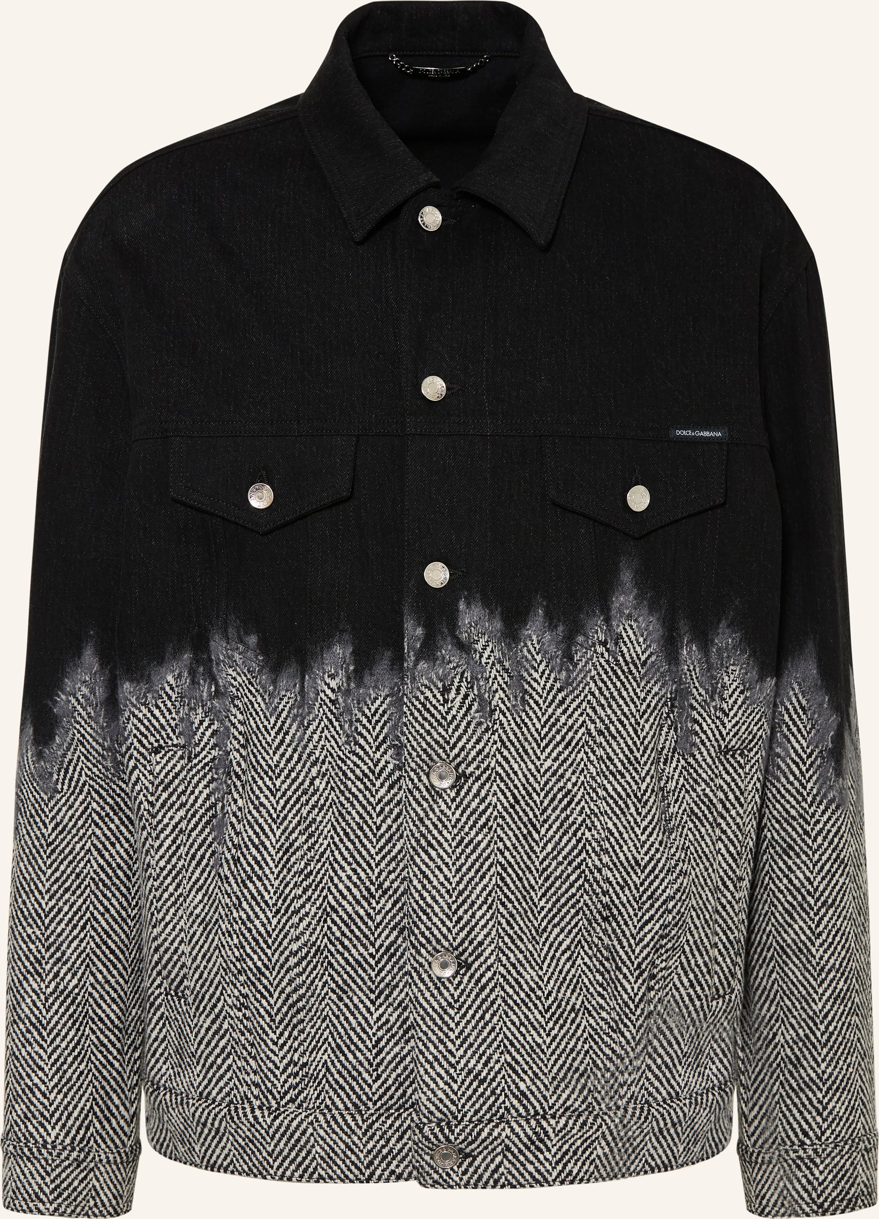 Dolce & Gabbana Jeansjacke Im Materialmix schwarz