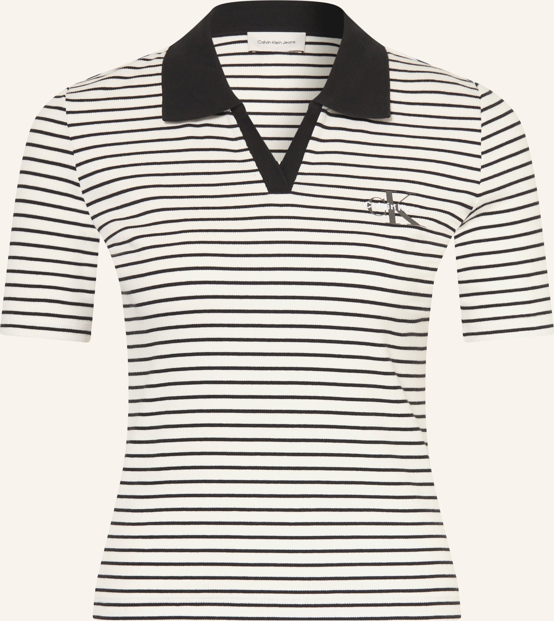 Calvin Klein Jeans Jersey-Poloshirt schwarz