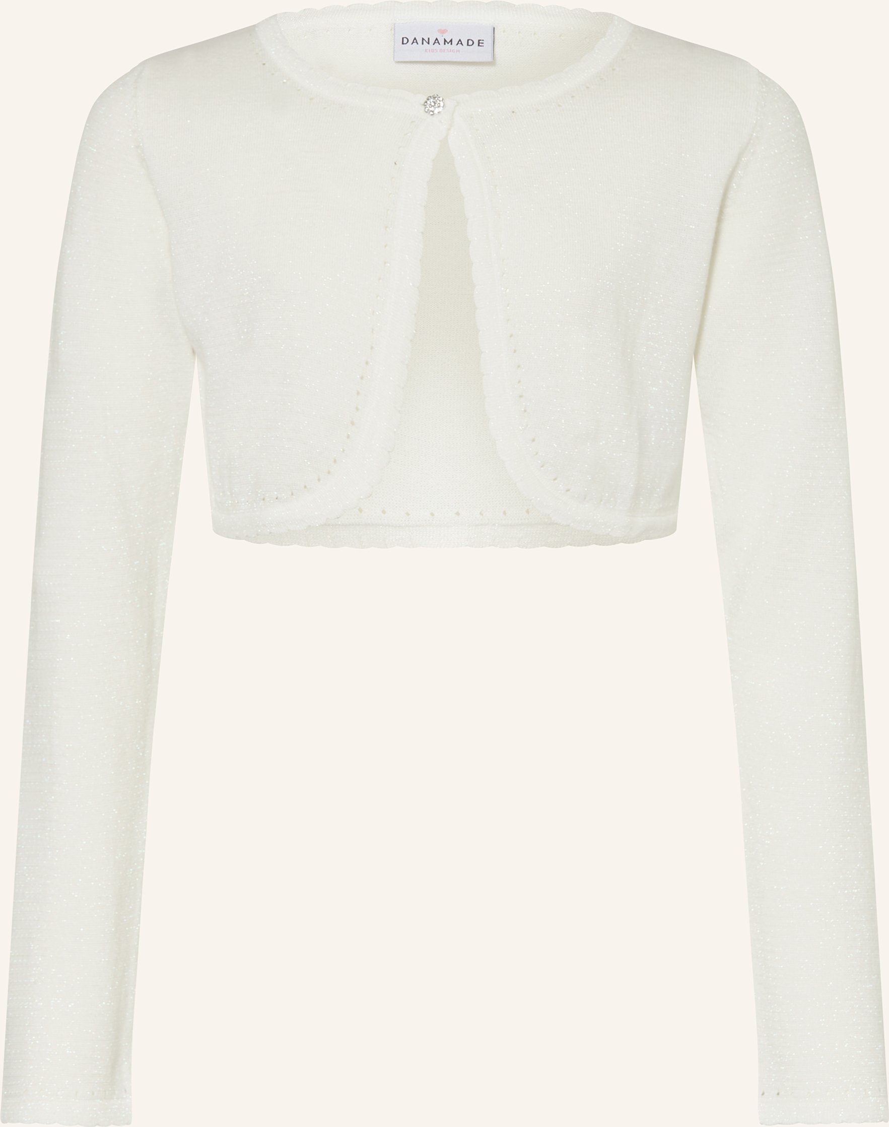 Danamade Bolero Mit Glanzgarn weiss